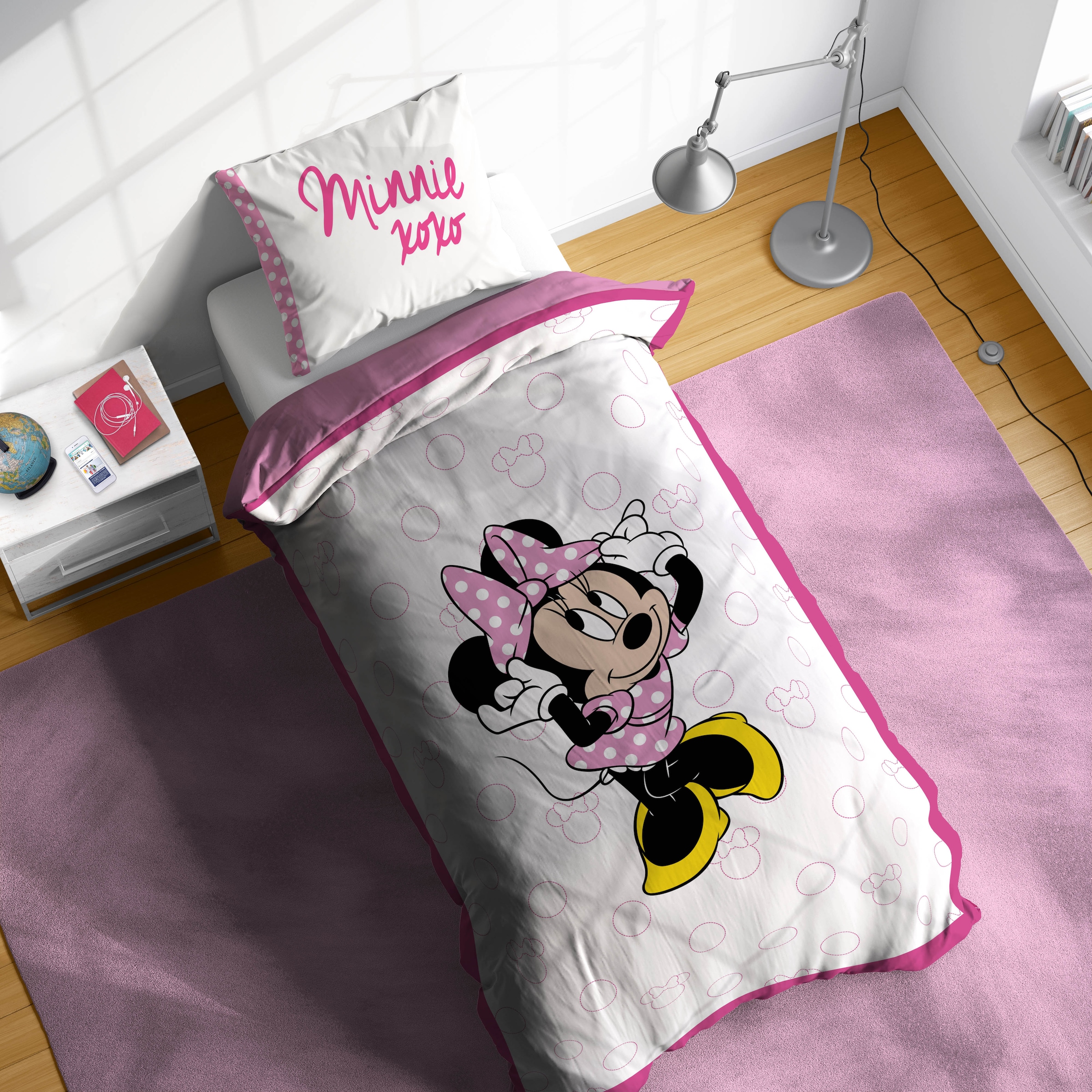 Disney Kinderbettwäsche »Disney Minnie Mouse XOXO« 2 100% Baumwolle