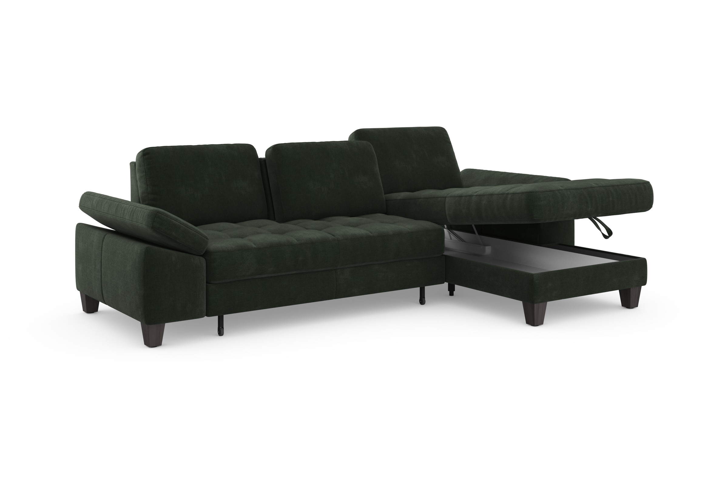 sit&more Ecksofa »Westham L-Form«, Recamiere, mit oder ohne Bettfunktion, Bettkasten, Füße wengefarben