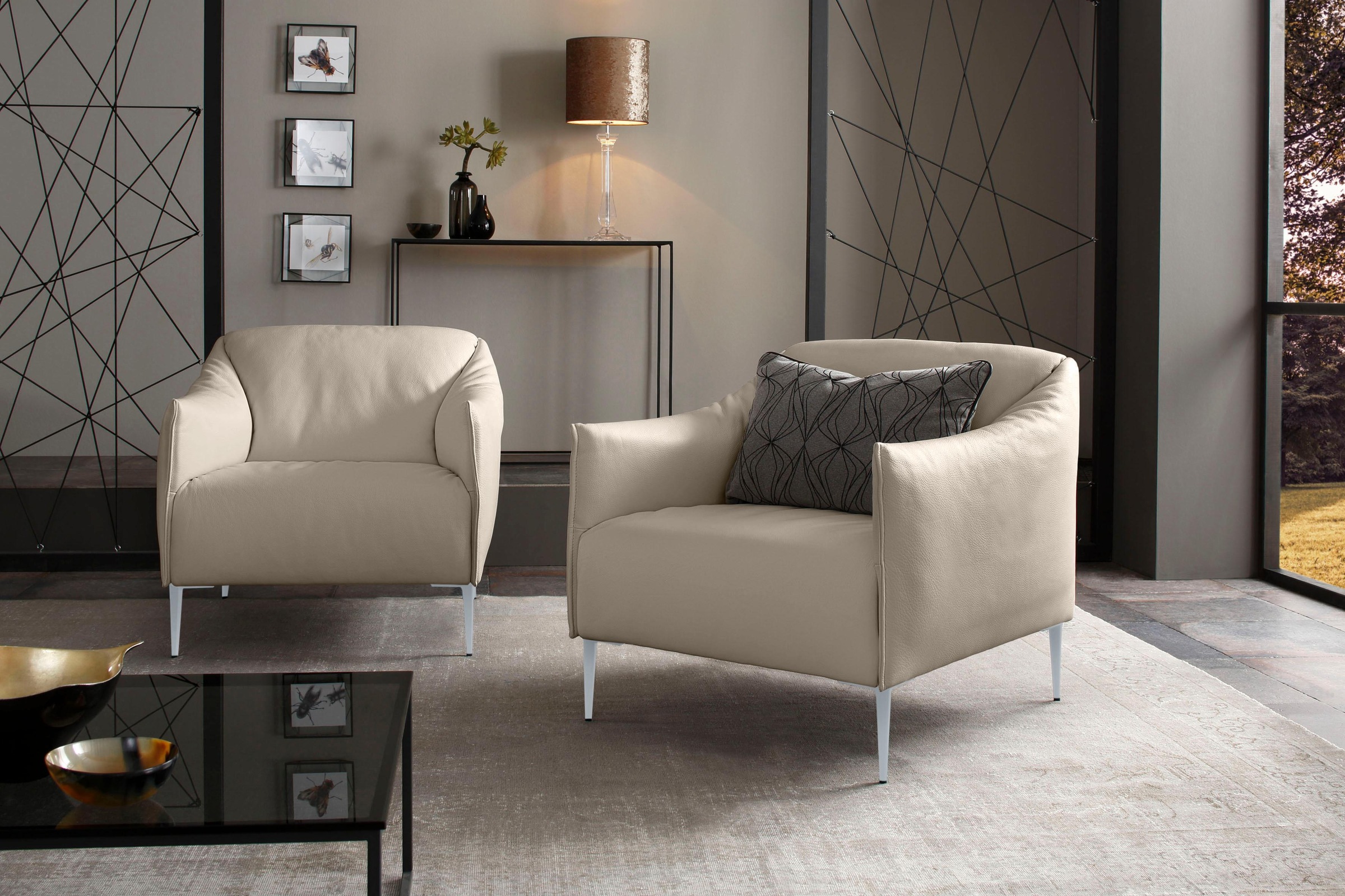 W.SCHILLIG Cocktailsessel »sally«, mit Metallfüßen in Silber matt