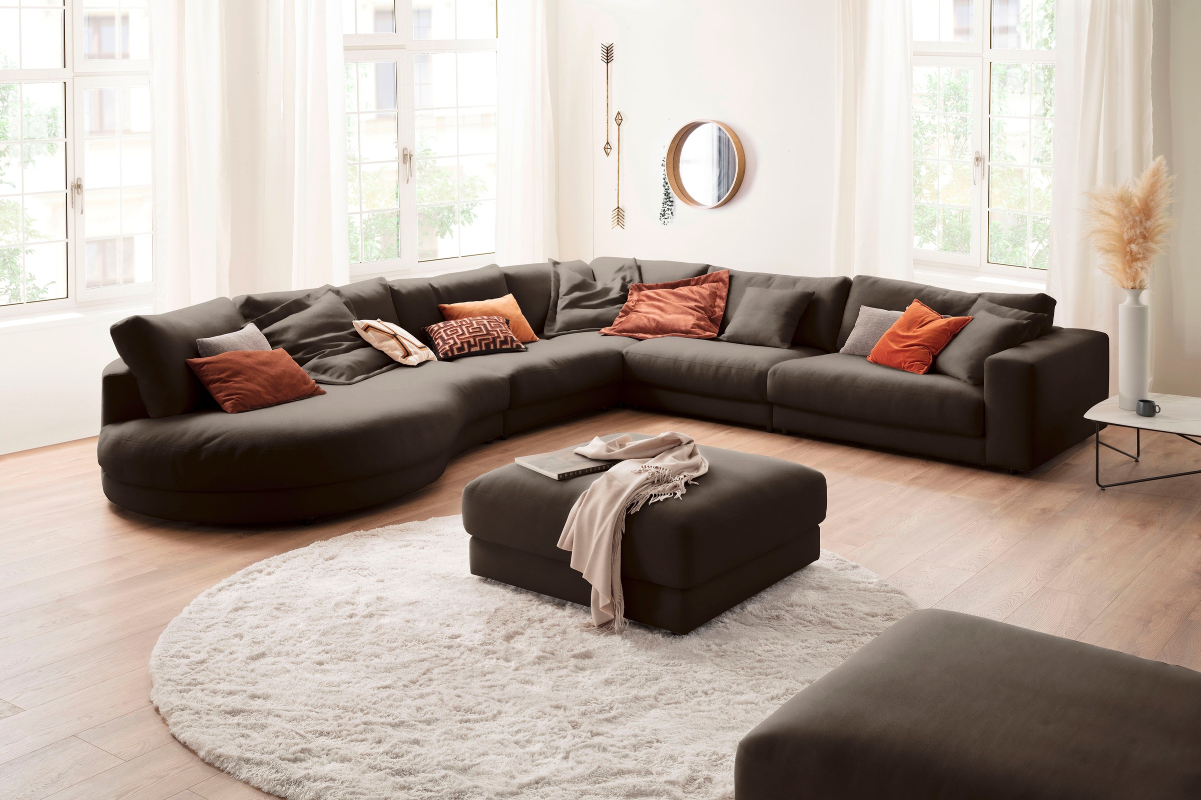 3C Candy Ecksofa »Enisa II, bequem und komfortabel, Mega Familiensofa, L-Form«, incl. 3 Flatterkissen, wahlweise mit Flecken-Schutz-Bezug Easy care