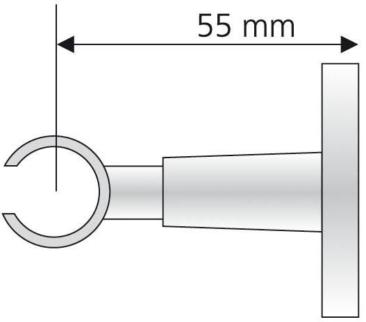Liedeco Deckenträger für Gardinenstangen, (1 St.), für Gardinenstangen Ø 16 mm