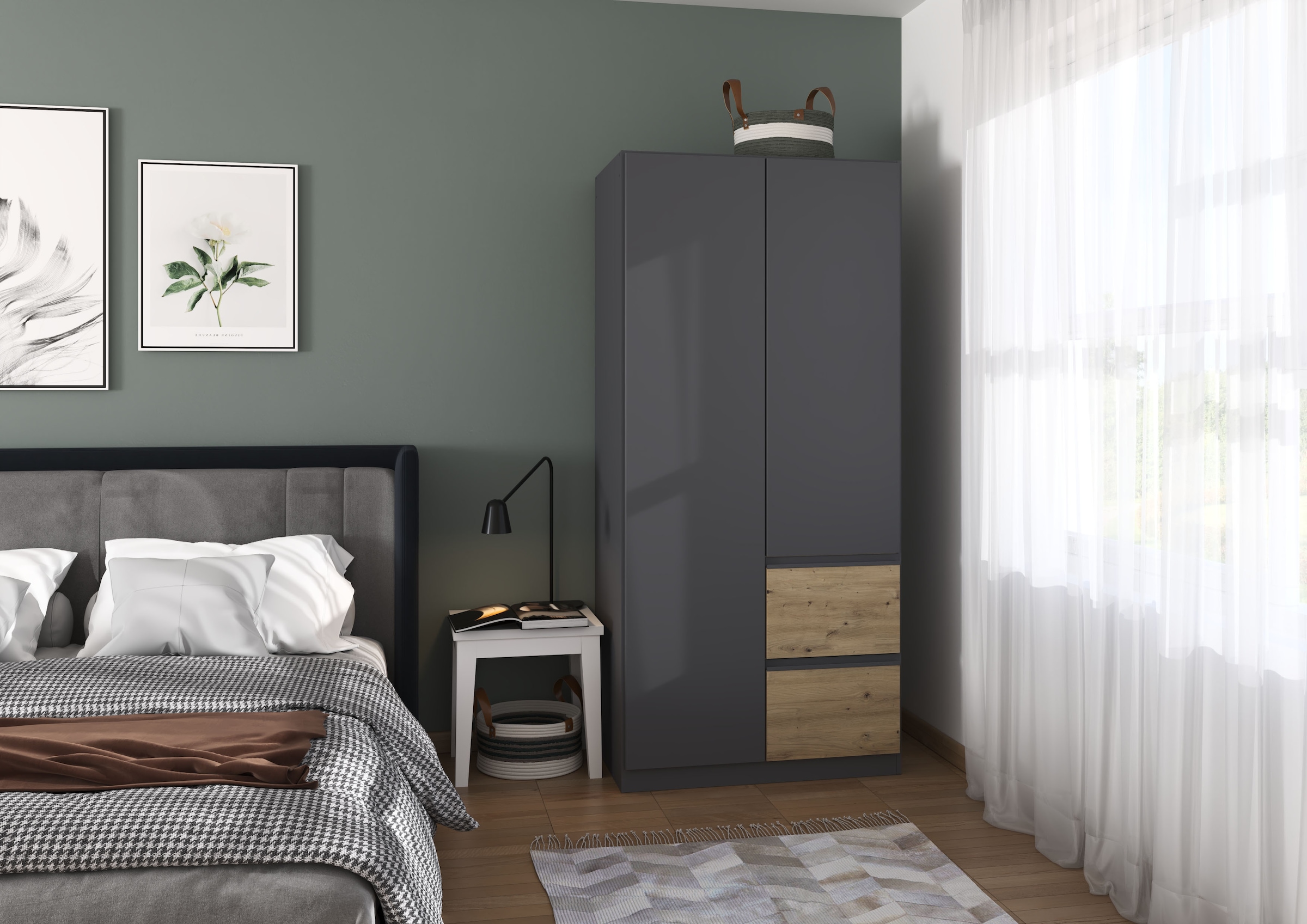 rauch Drehtürenschrank »Kleiderschrank Schrank Garderobe Wäscheschrank COSTA«, Breite 91 cm grifflose Front mit Push-to-Open Funktion MADE IN GERMANY