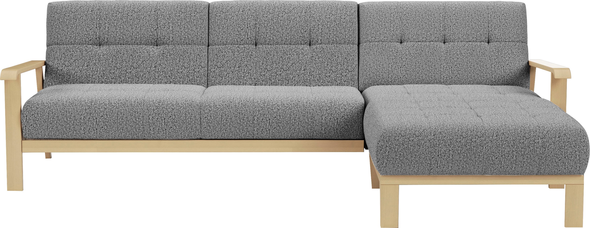 sit&more Ecksofa "Billund L-Form", Armlehnen aus eichefarbigem Buchenholz, günstig online kaufen