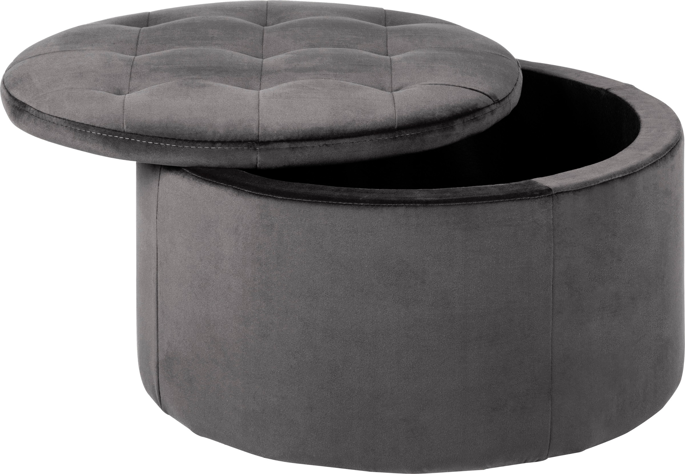 andas Pouf »Rita«, mit Innenstauraum und einem weichen Velvetbezug, Durchmesser Ø 60 cm