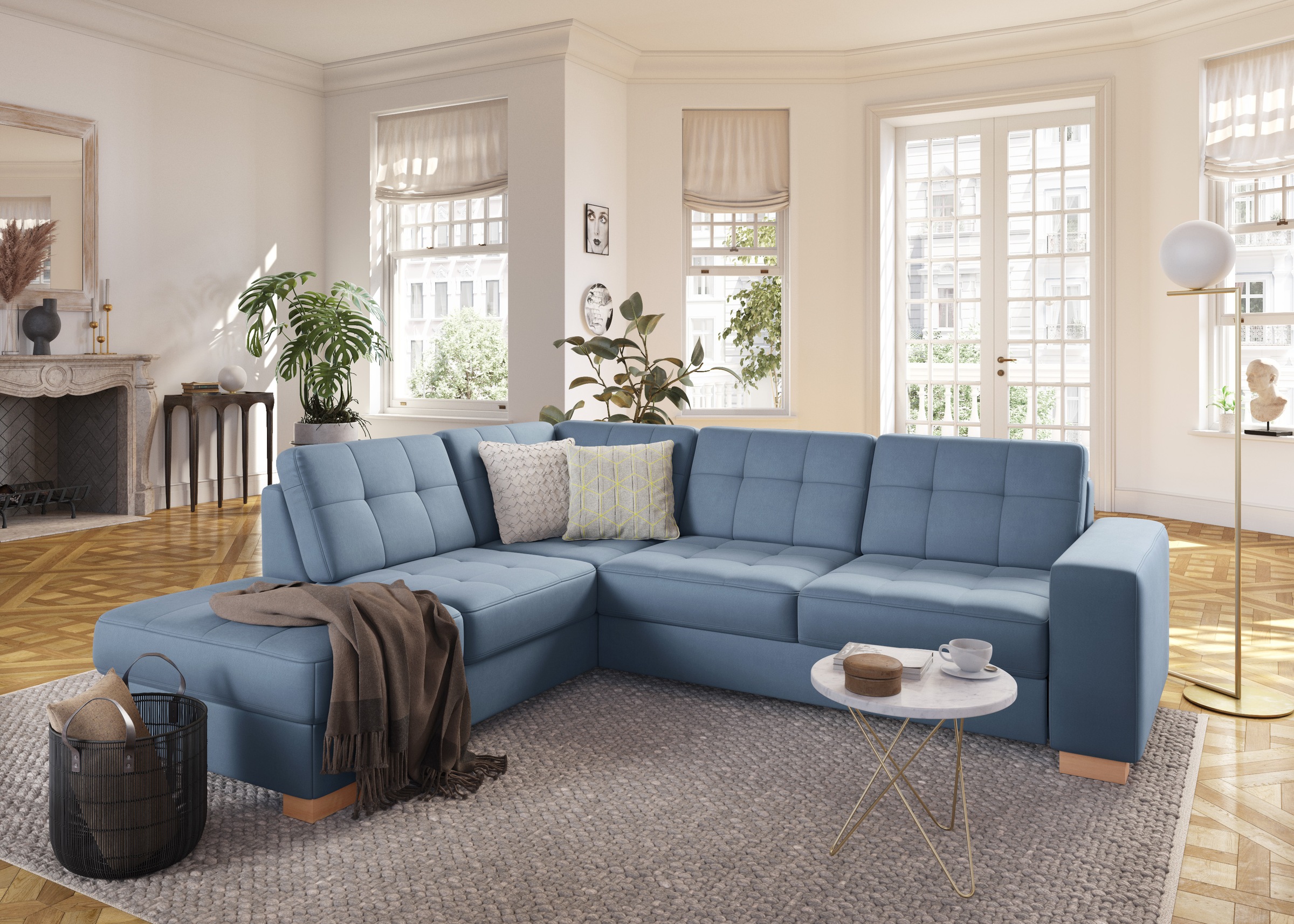 sit&more Ecksofa »Quincy L-Form«, wahlweise mit Bettfunktion und Bettkasten