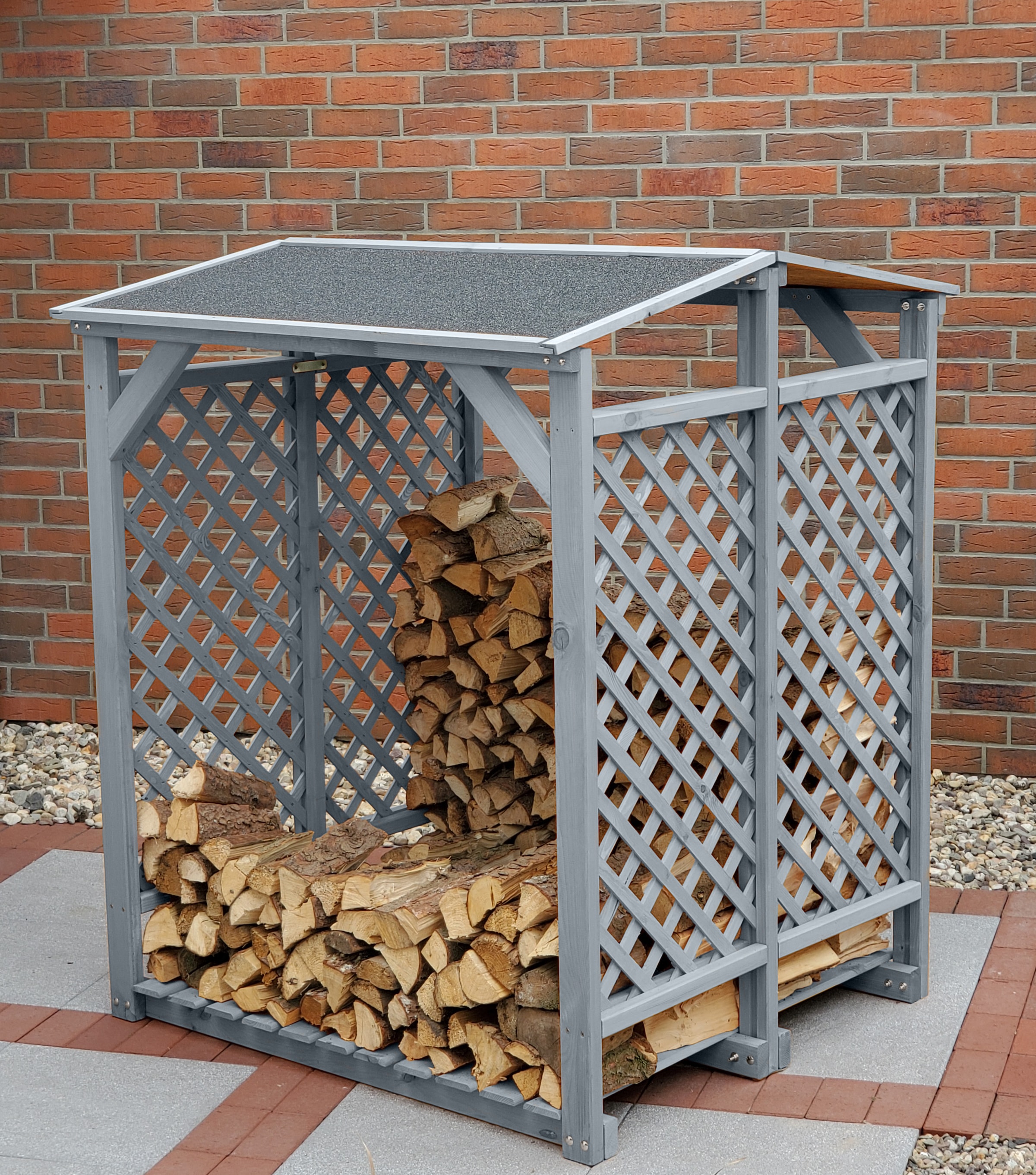 promadino Kaminholzregal, besonders robust, bietet genügend Stauraum für 3 Reihen Holzscheite