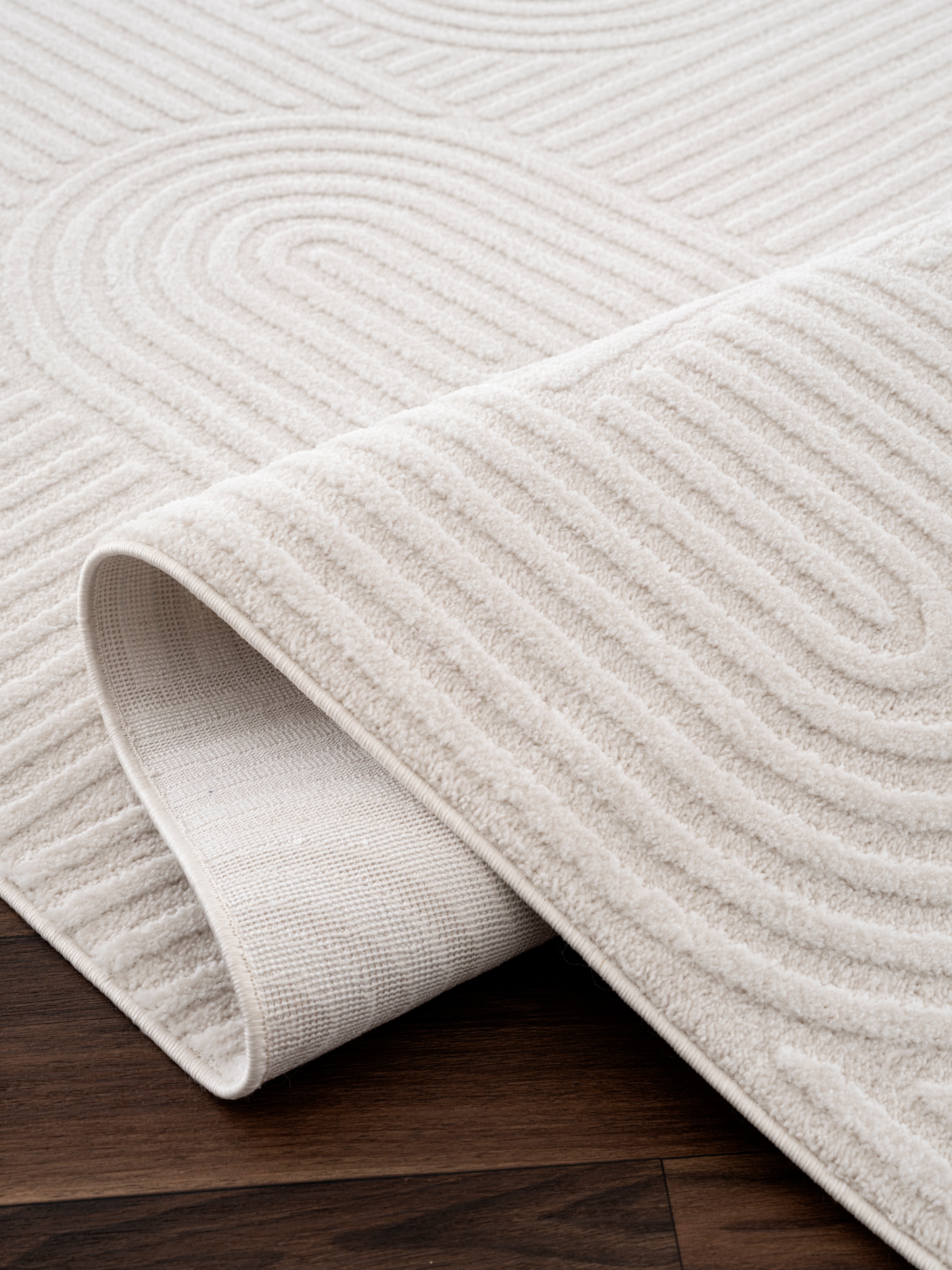 OTTO home Teppich »Jonnis, mit Fransen, Boho-Design, Scandi, Designteppich« rechteckig 9 mm Höhe Hoch-Tief, 3D Optik, skandinavischer Stil, Wohnzimmer, Schlafzimmer
