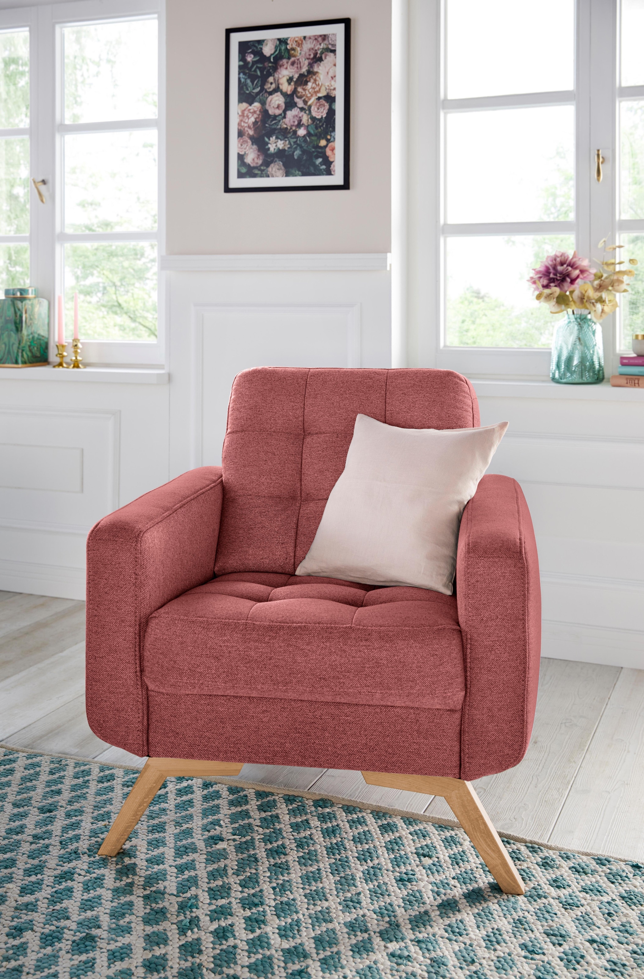 exxpo - sofa fashion Sessel »Fiord, Loungesessel« aktuelles Design, tolle D günstig online kaufen