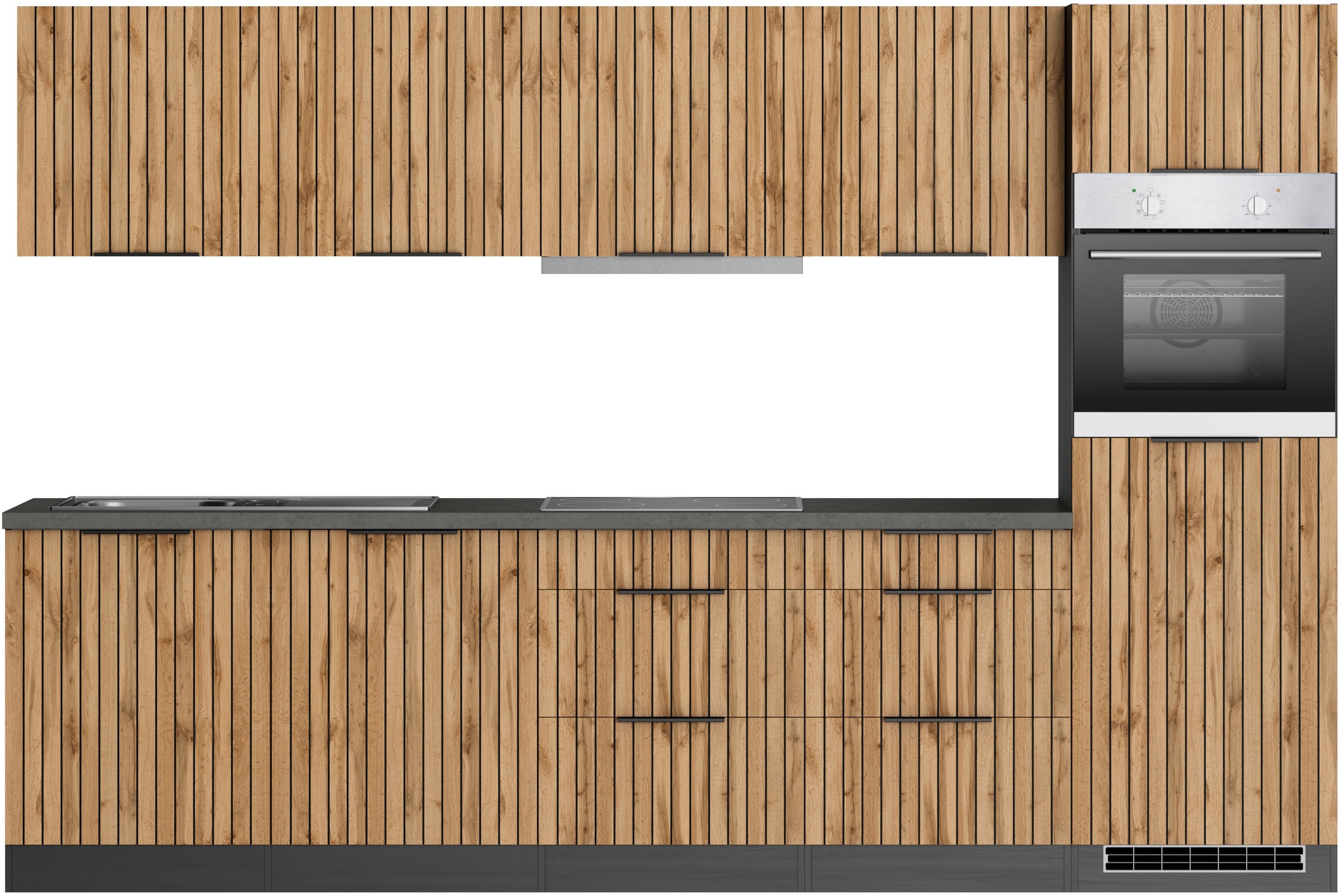 KOCHSTATION Küchenzeile »KS-Lagos, Breite 300 cm, wahlweise mit E-Geräten« günstig online kaufen