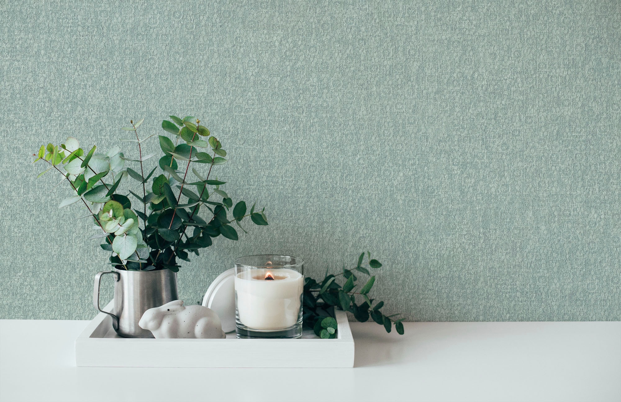 living walls Vliestapete »Mata Hari«, Glitzermuster-Minimalmuster-glänzend, Uni Tapete Muster Tapeten Wohnzimmer Schlafzimmer Küche Türkis modern