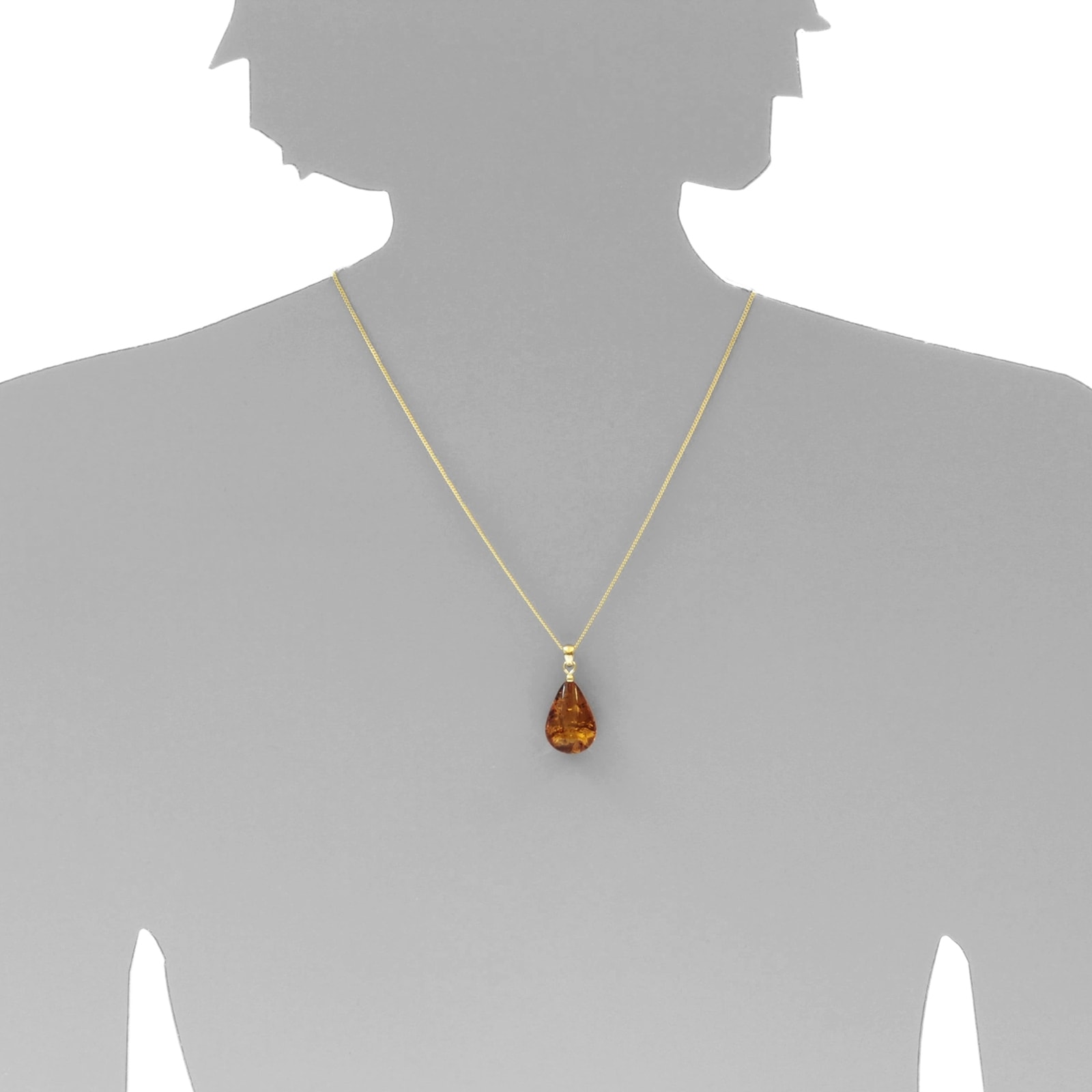 OSTSEE-SCHMUCK Kette mit Anhänger »Ostsee-Schmuck Kette mit Anhänger Tropfen ca. 22 mm lang«, (2 tlg.)