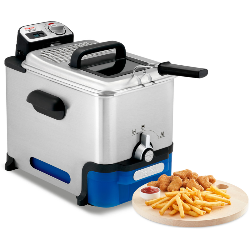 TEFAL Kaltzonenfritteuse »Oleoclean Pro Inox & Design« 2300 W automatische Öl/Fett Filterung, Timer, Thermostat, 3, 5l Öl, FR8040...