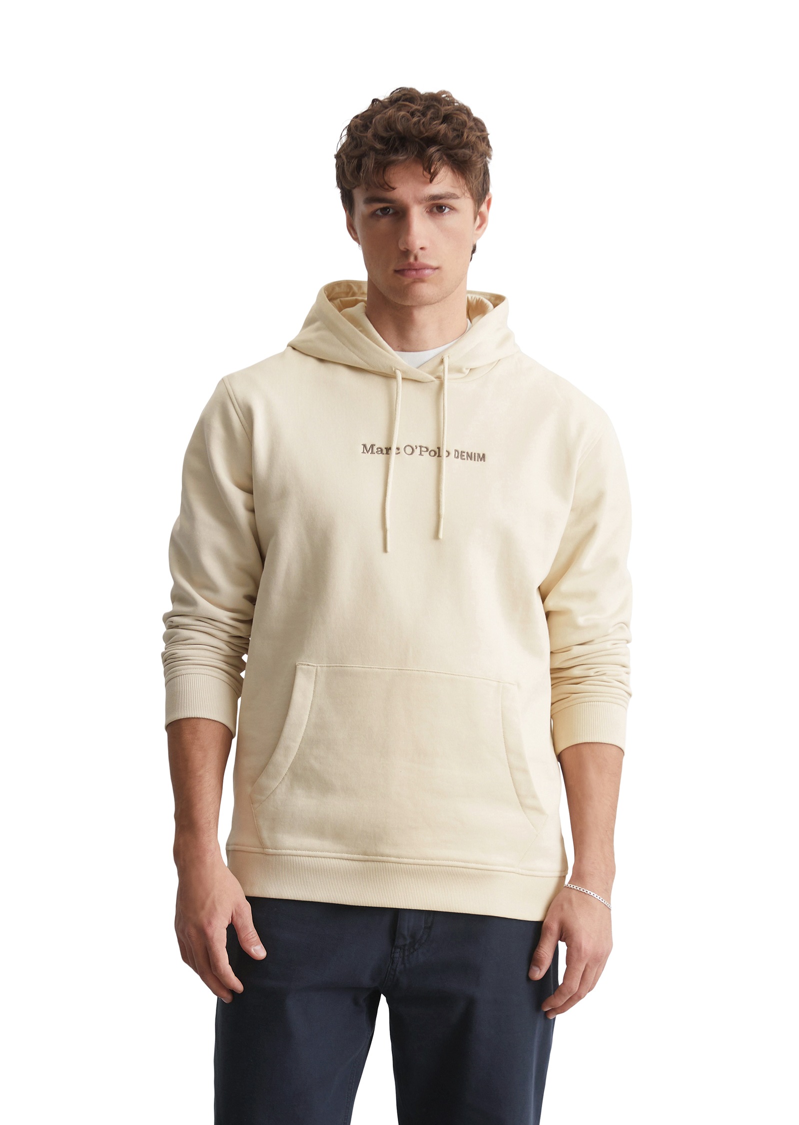 MARC O'POLO DENIM Hoodie mit kontrastfarbener Logo-Stickerei Chalky Sands XXL XXL Kapuzensweatshirt von Marc O'Polo Denim