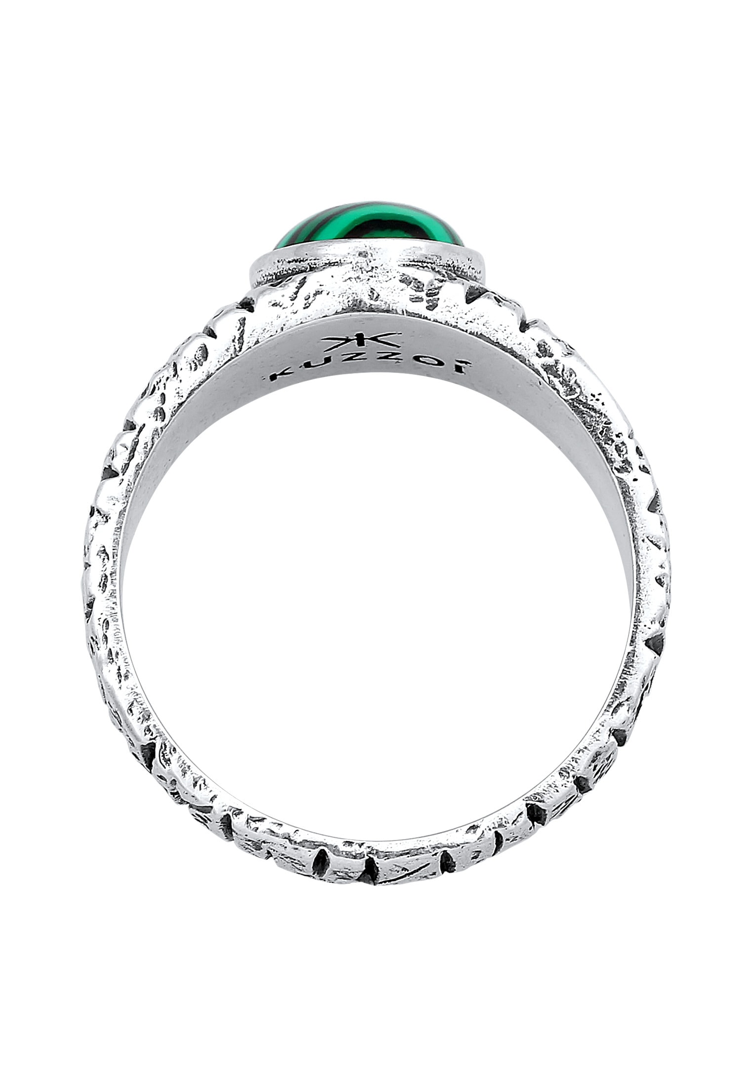 Kuzzoi Siegelring »Siegelring Malachit Grün Bikerring 925 Silber«