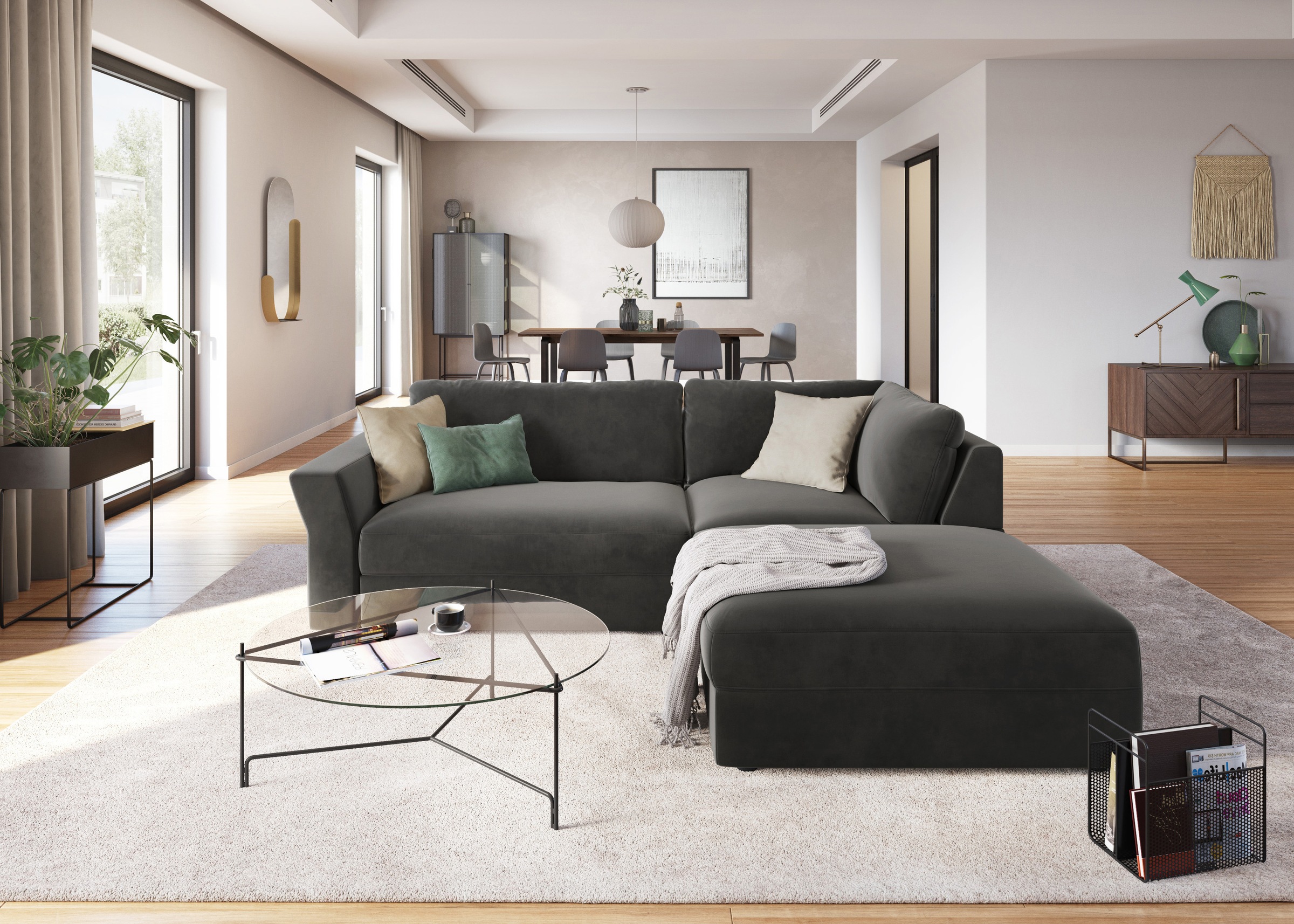 sit&more Ecksofa »Cadabra L-Form«, Breite 243 cm, inklusive Sitztiefenverstellung