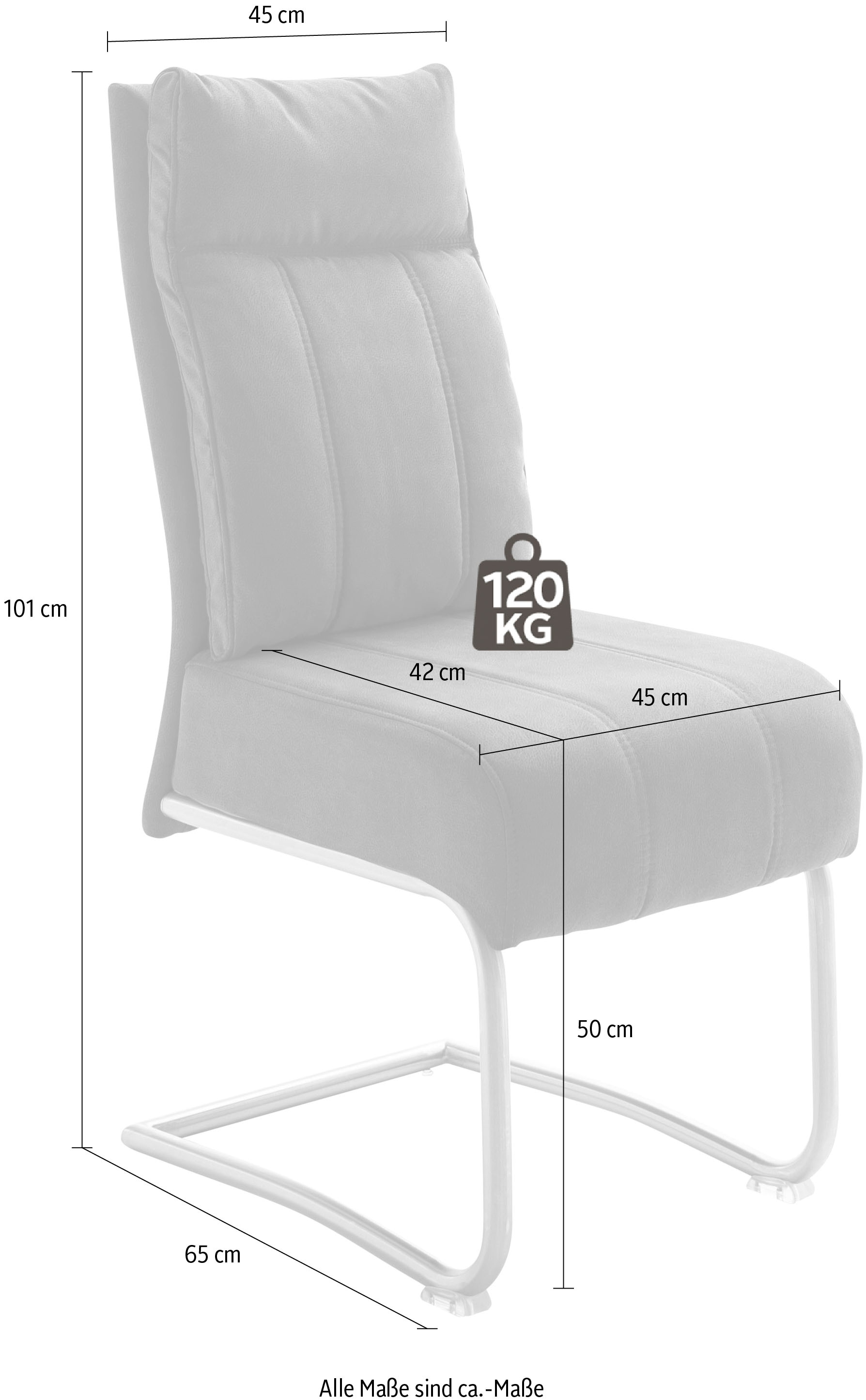 MCA furniture Freischwinger »Azul«, belastbar Stoffbezug, St., 120 (Set), mit Kg kaufen Taschenfederkern, bis Stuhl 2 online