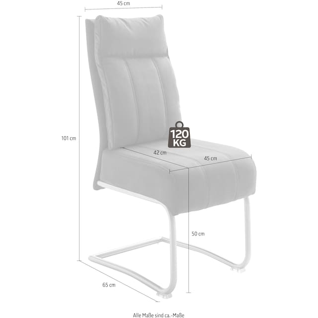MCA furniture Freischwinger »Azul«, (Set), 2 St., Stoffbezug, mit  Taschenfederkern, Stuhl bis 120 Kg belastbar online kaufen