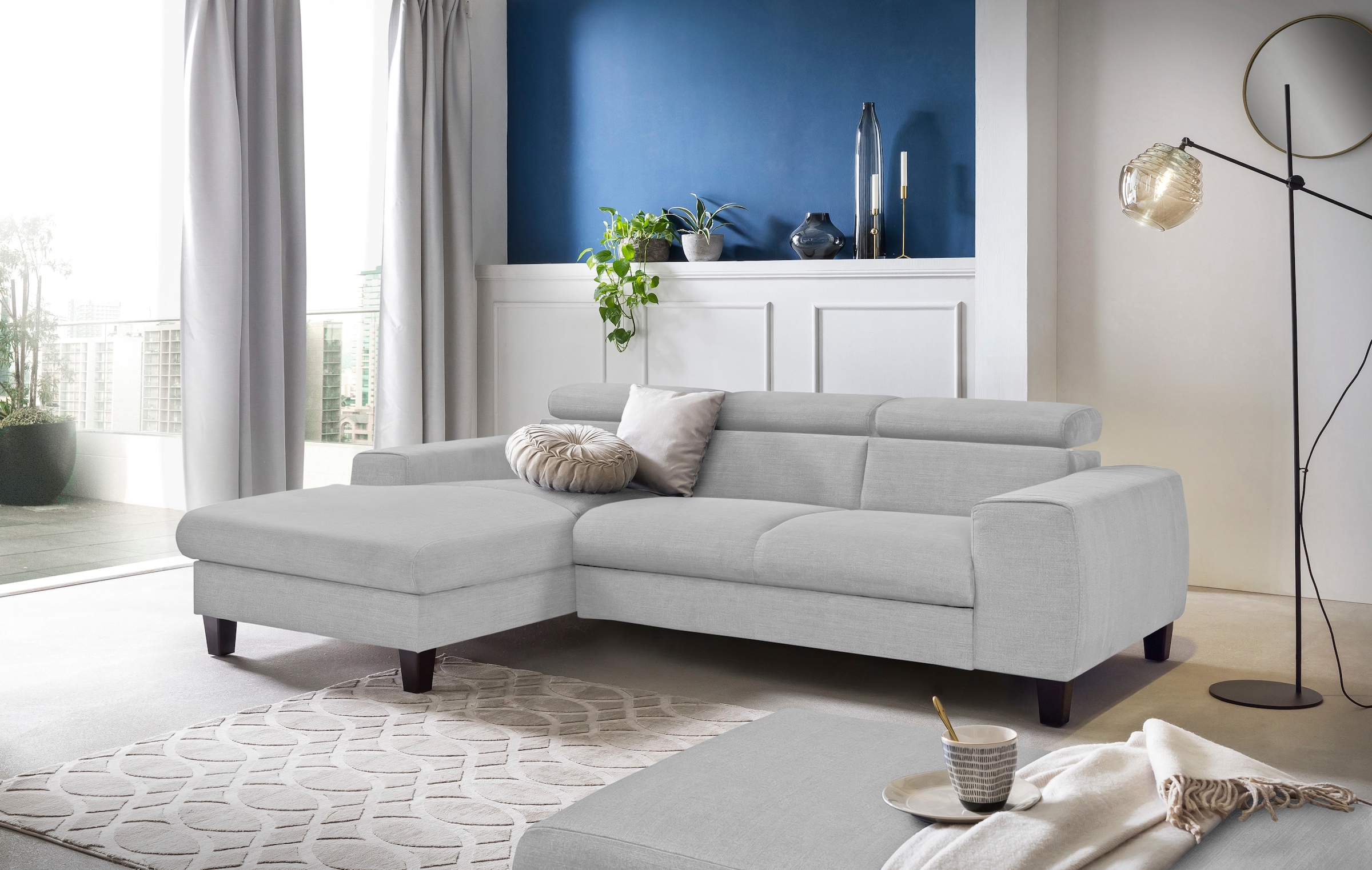 COTTA Ecksofa "Morven L-Form mit Kopfteilverstellung" wahlweise mit Bettfun günstig online kaufen