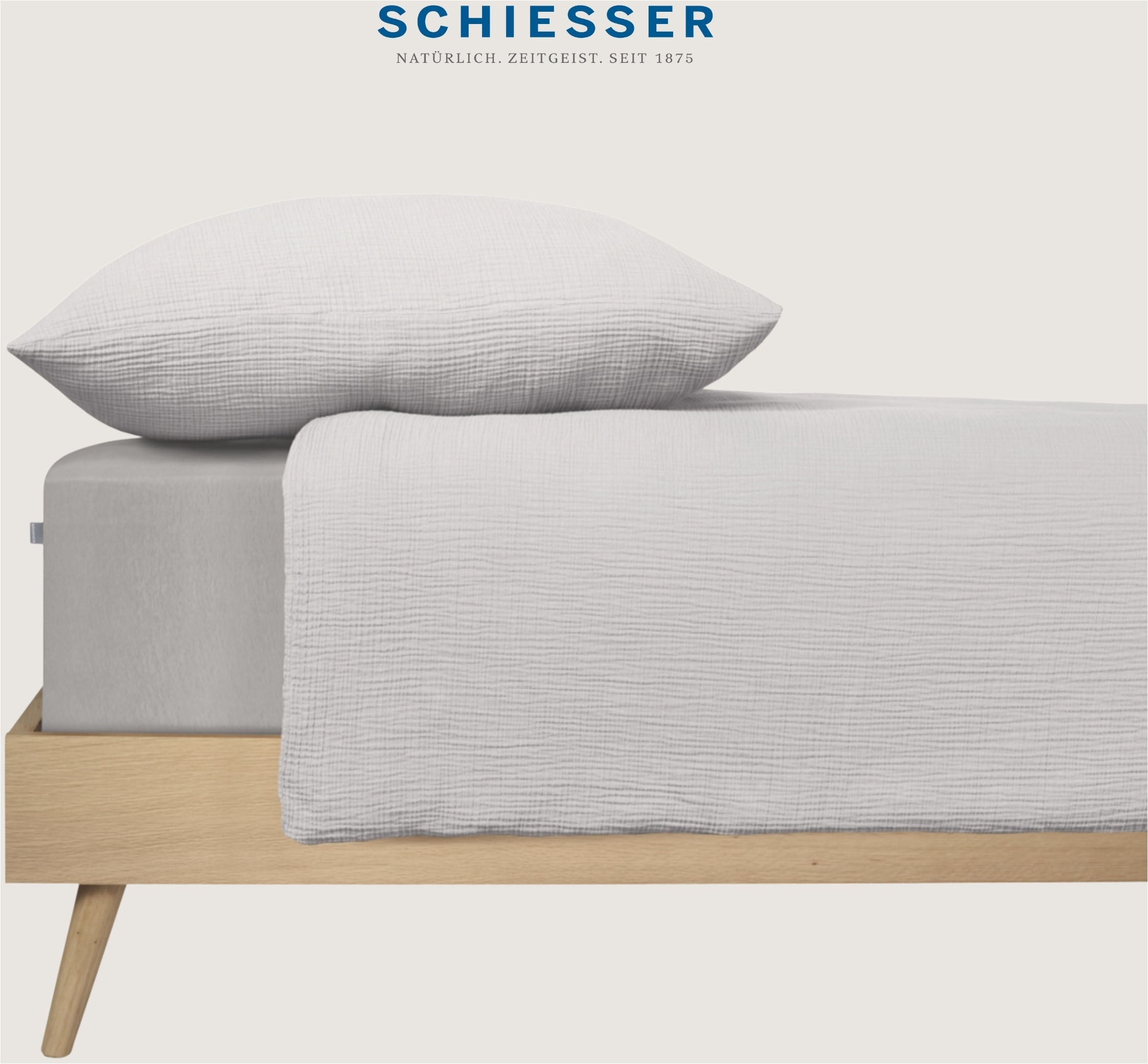 Schiesser Bettwäsche »Molly aus softer Musselin-Qualität in gedeckten, natürlichen Farben«, (2 tlg.), MADE IN GREEN by OEKO-TEX®