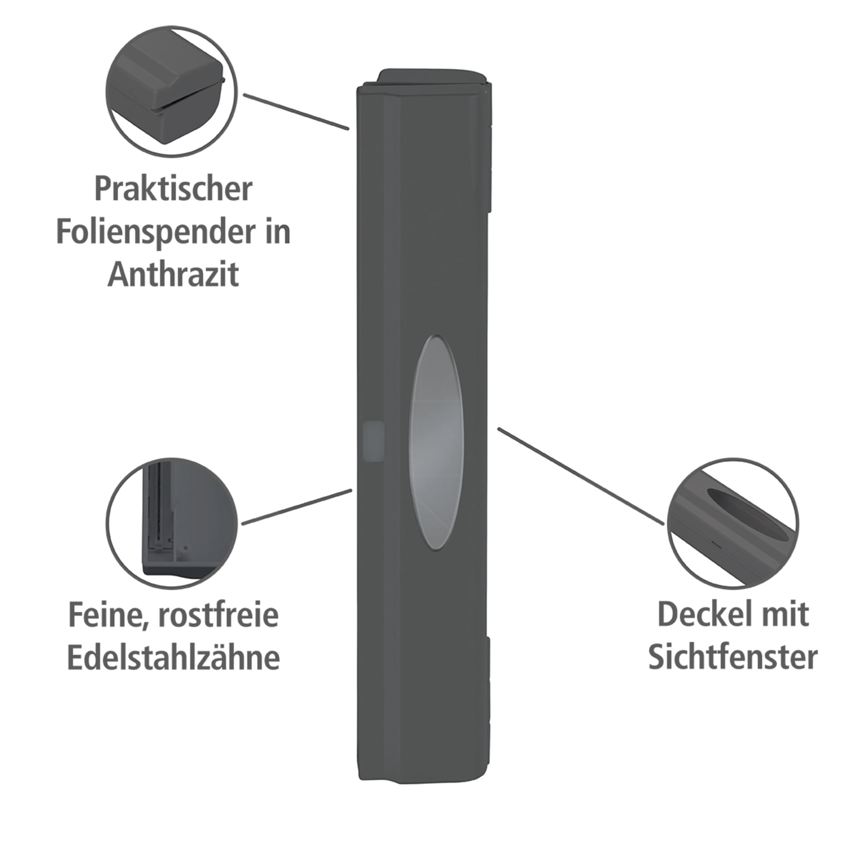 WENKO Folienspender »Modell Perfect-Cutter«, für Folienrollen bis 33 cm Breite, für Alufolien und Frischhaltefolien