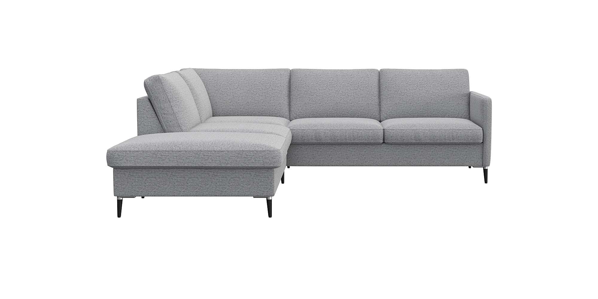 FLEXLUX Ecksofa "Fiore, L-Form", schmale Armlehnen, Füße Alu/schwarz, B/T 2 günstig online kaufen