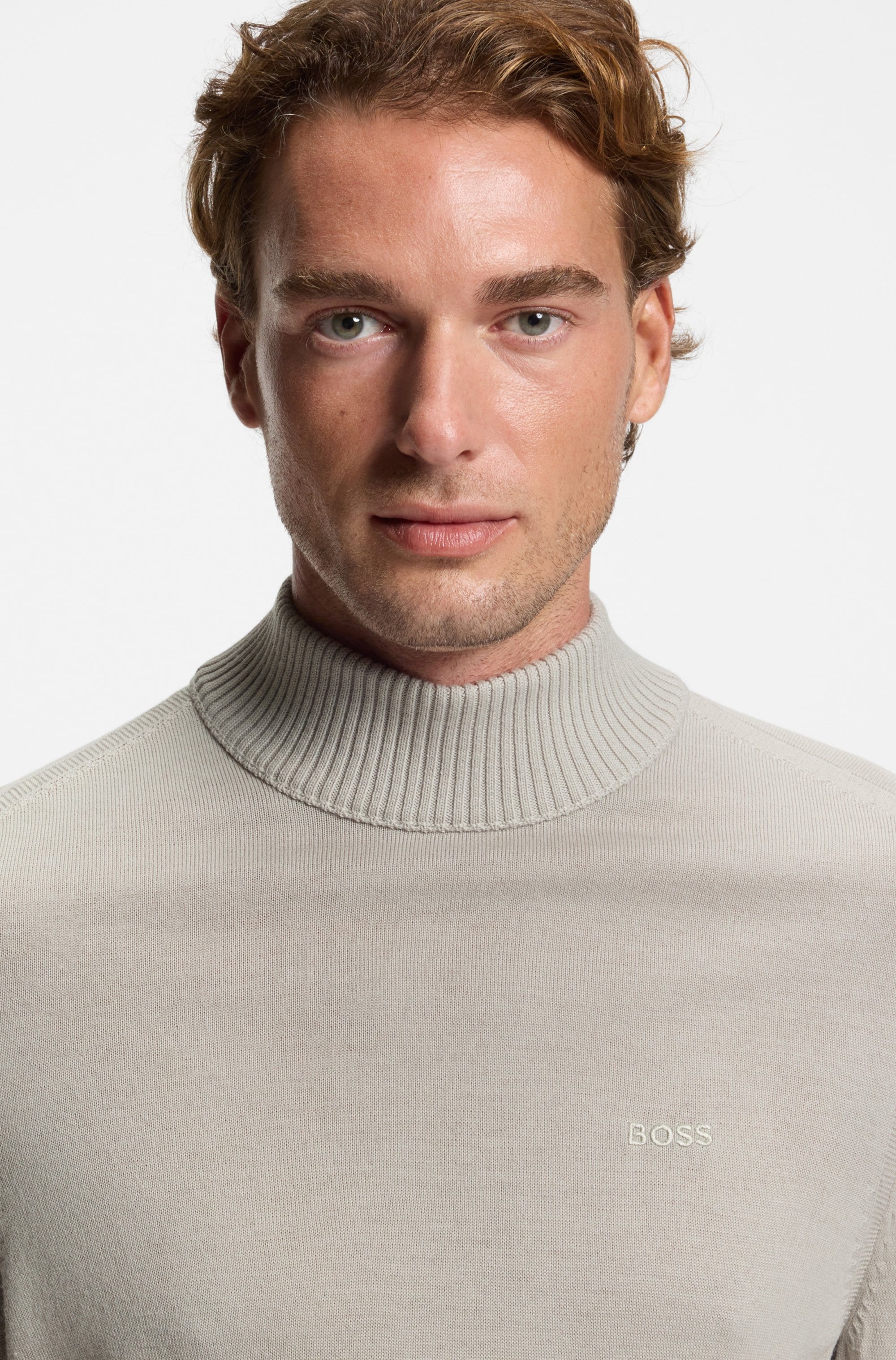 BOSS ORANGE Strickpullover »Avac« mit gesticktem BOSS Logo