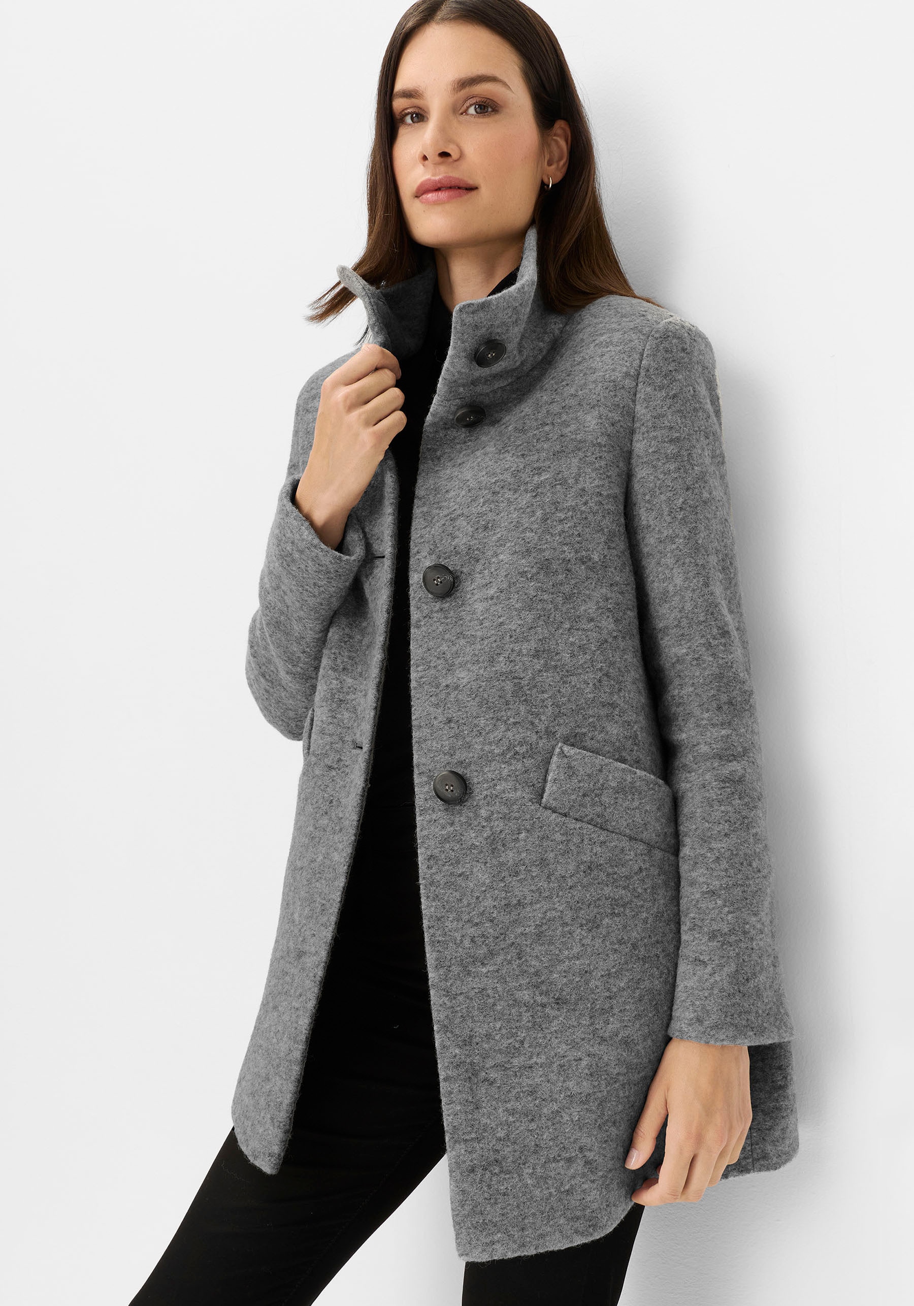 Fuchs Schmitt Wollmantel »Wollmantel« Mit Rundhalsausschnitt