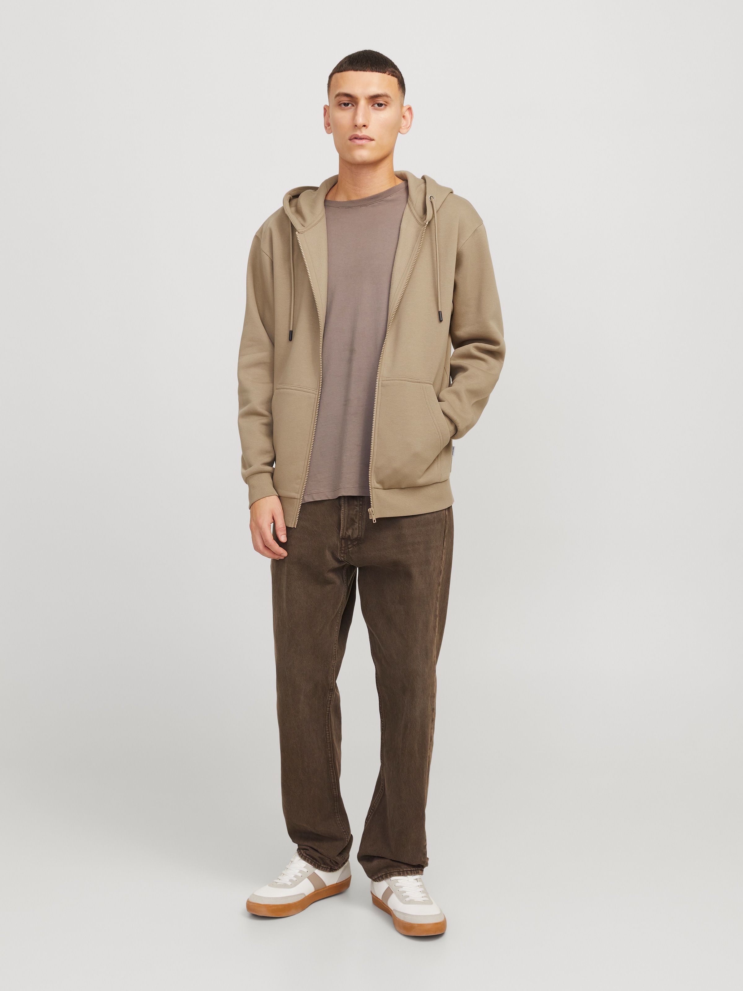 Jack & Jones Kapuzensweatjacke »JJEBRADLEY mit Kapuze, ideal für kalte Jahreszeit« Materialmix, relaxed fit