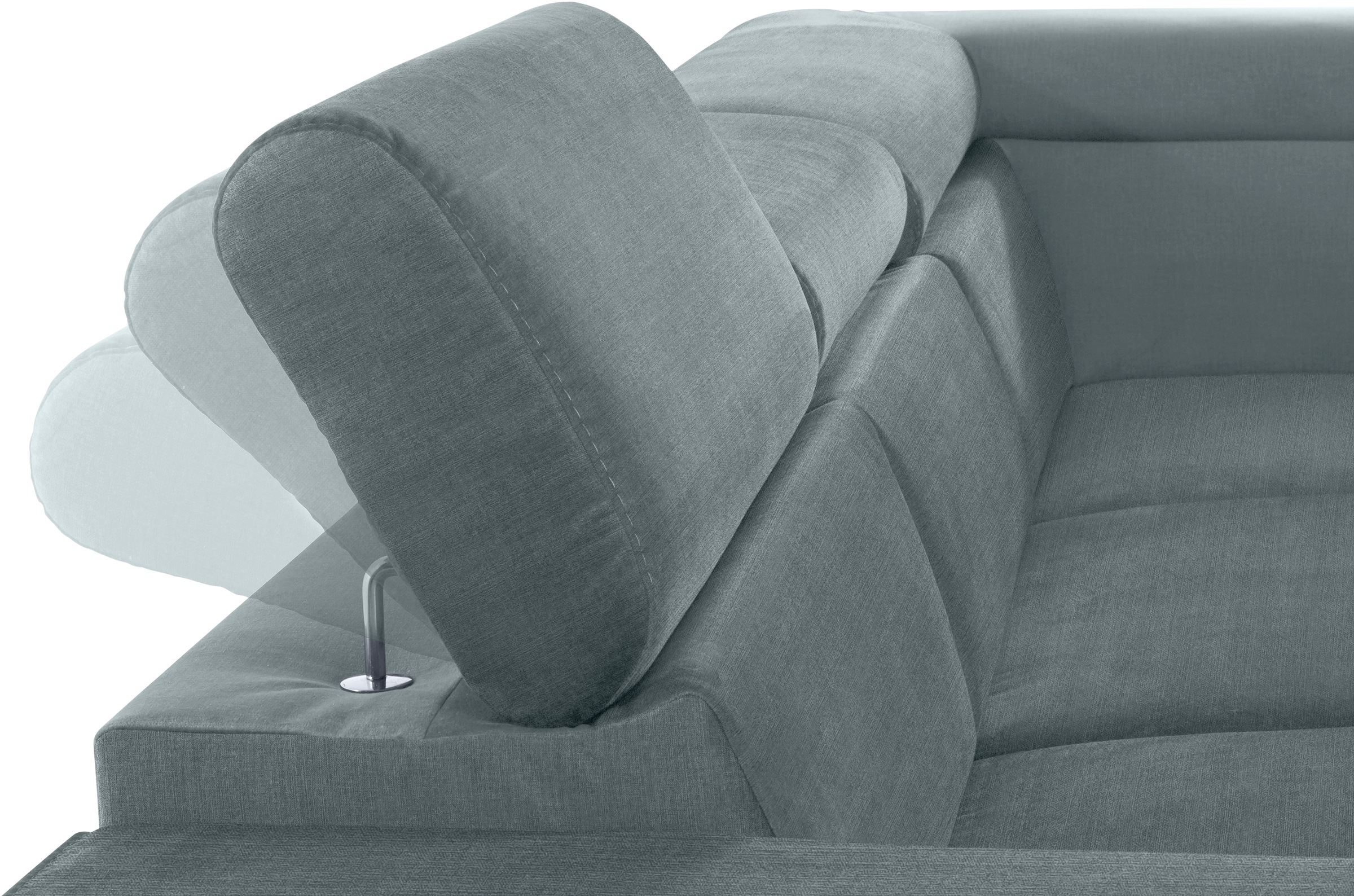 COTTA Ecksofa »Morven L-Form mit Kopfteilverstellung«, wahlweise mit Bettfunktion, Bettkasten & Wireless-Charger