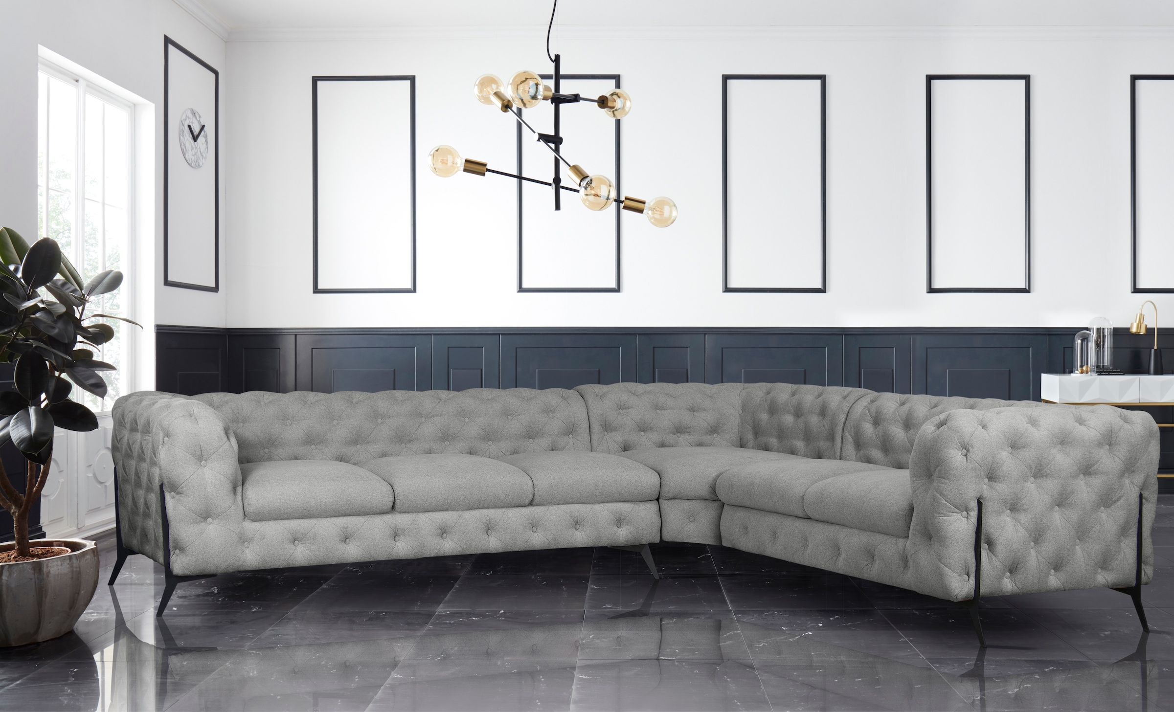 Home affaire Chesterfield-Sofa »Amaury L-Form« großes Ecksofa, Chesterfield günstig online kaufen