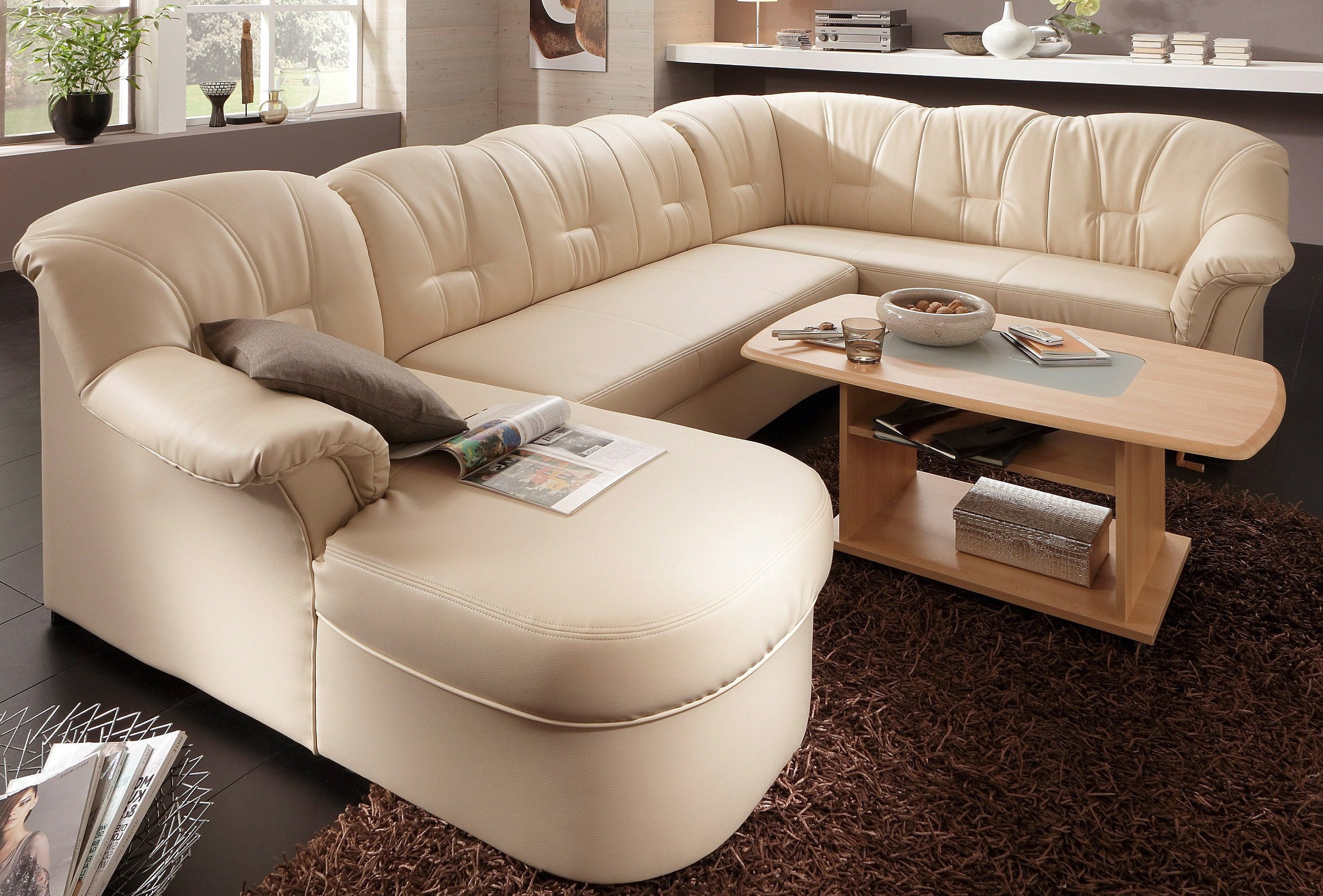 DOMO collection Wohnlandschaft »Papenburg, zeitlose Rückensteppung, elegant günstig online kaufen