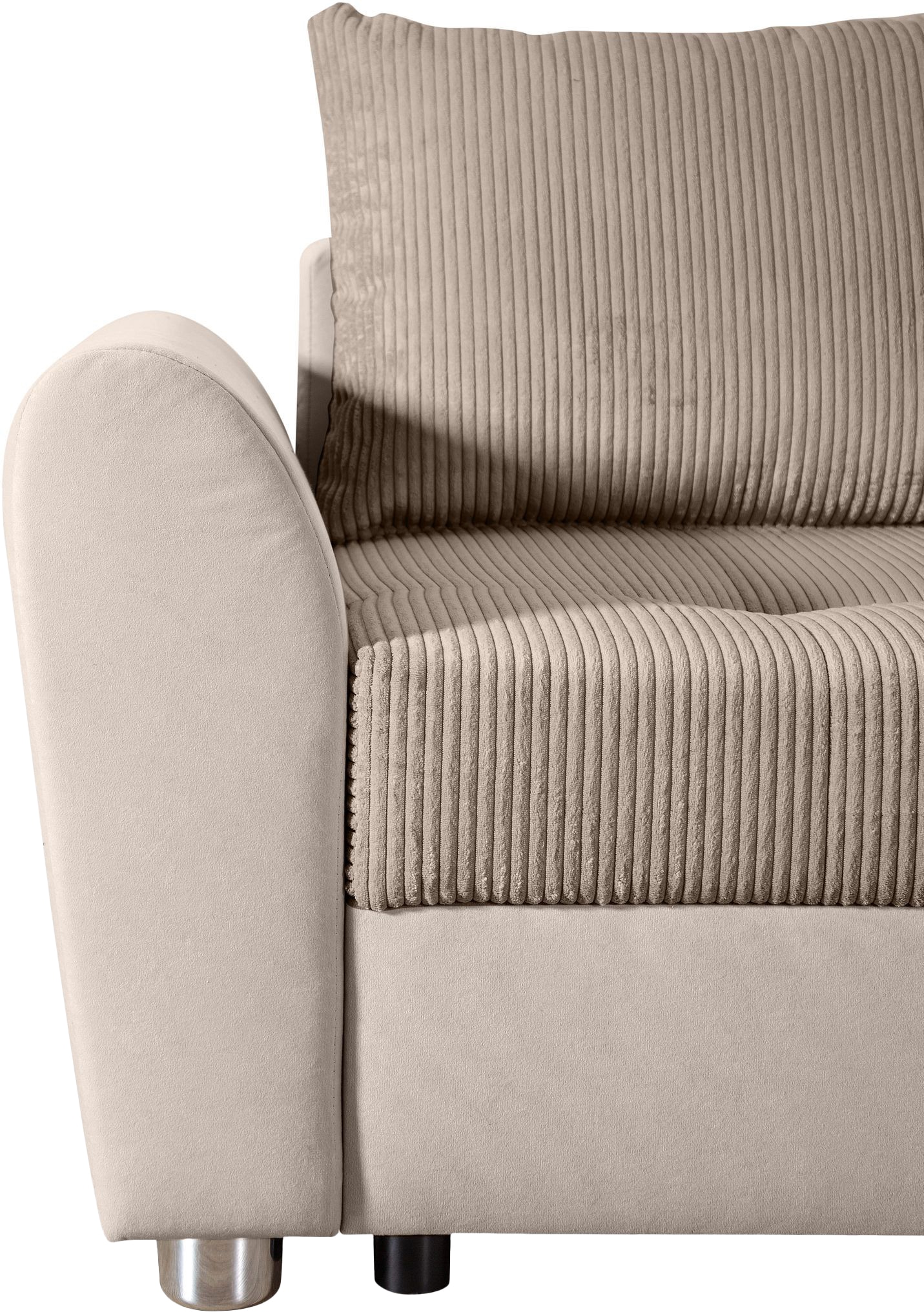 COLLECTION AB Ecksofa »JANA«, Ecksofa,Bettfunktion,Bettkasten,Bonnelfederkern,Rückenkissen