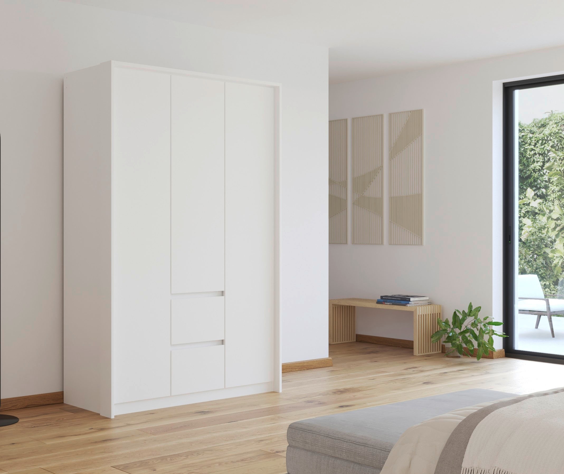 rauch Drehtürenschrank »Mainz mit Passepartout«, optional mit Beleuchtung, Außentüren mit Push-to-Open Funktion
