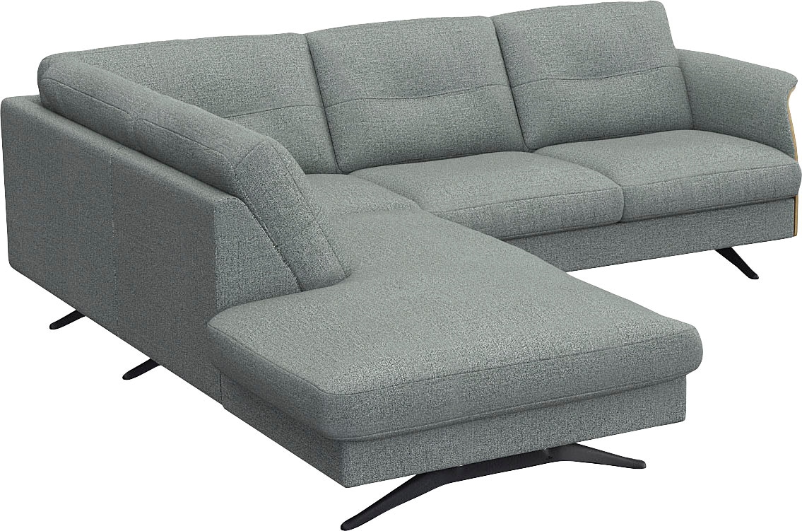 FLEXLUX Ecksofa »Glow, super bequem durch hochwertigem Sitzaufbau mit Federkern, L-Form«, Modernes skandinavisches Design