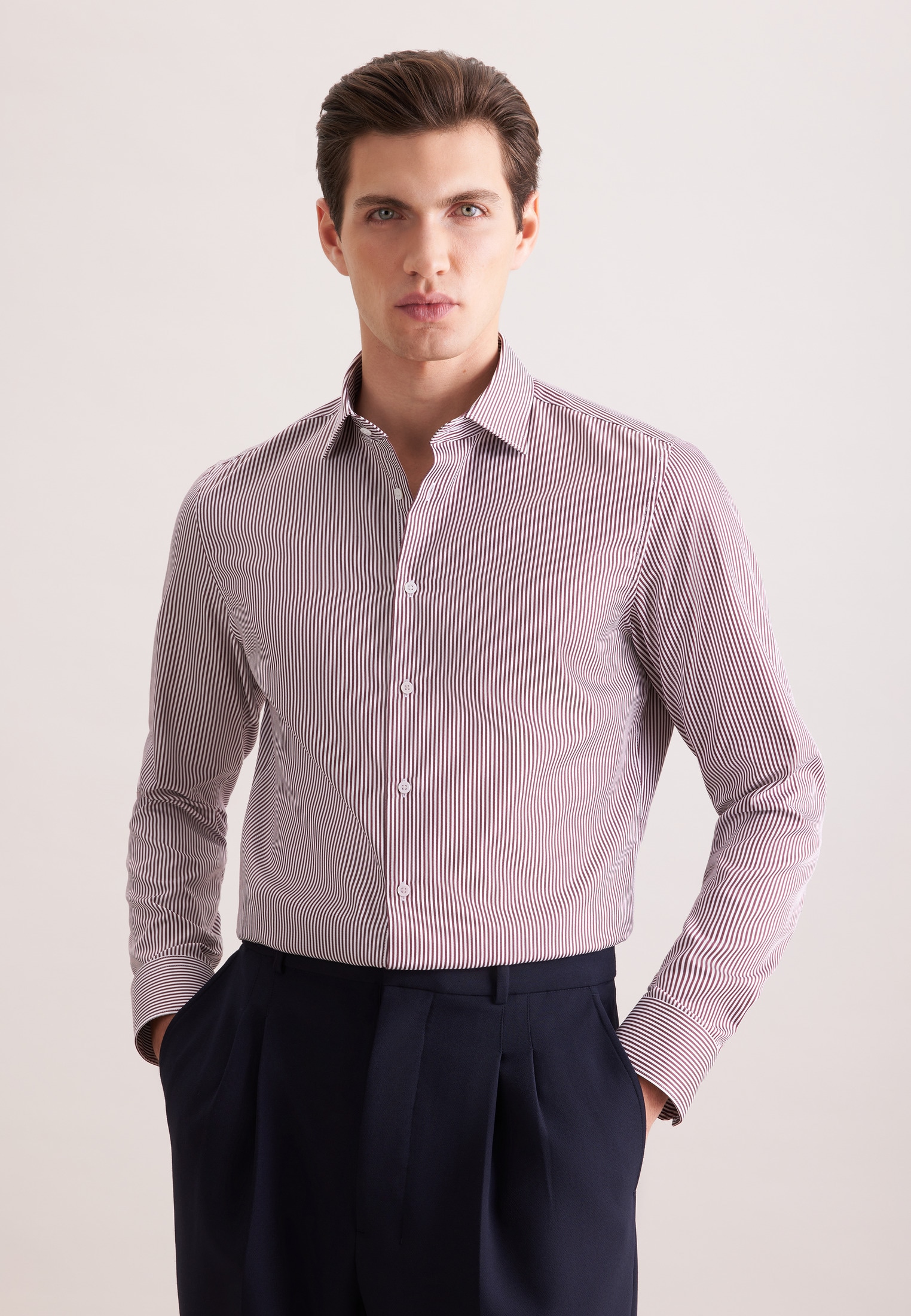 seidensticker Businesshemd »Schwarze Rose« Slim 1/1 Kentkragen Gestreift