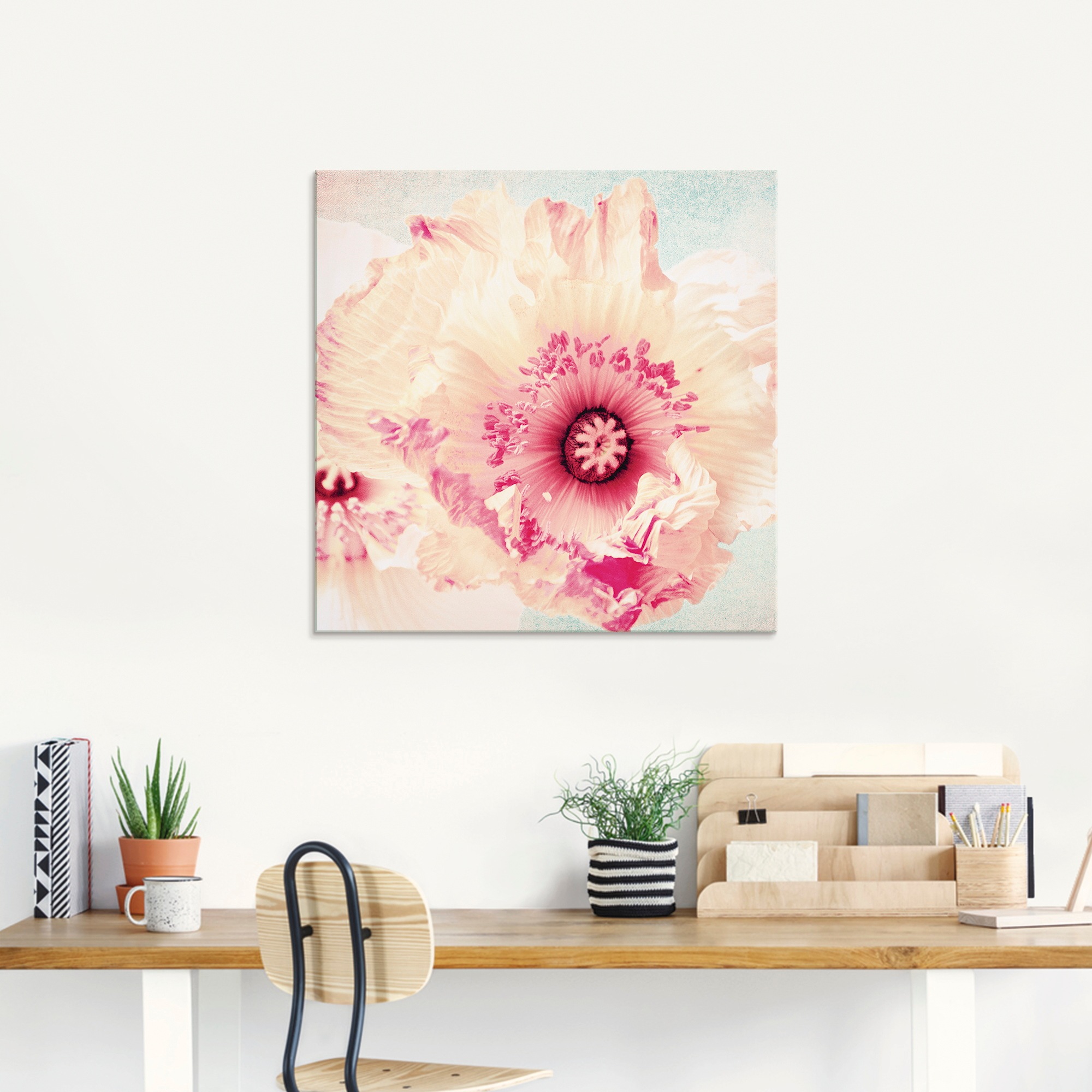 Artland Glasbild »Pastell Mohn«, Blumen, (1 St.), in verschiedenen Größen