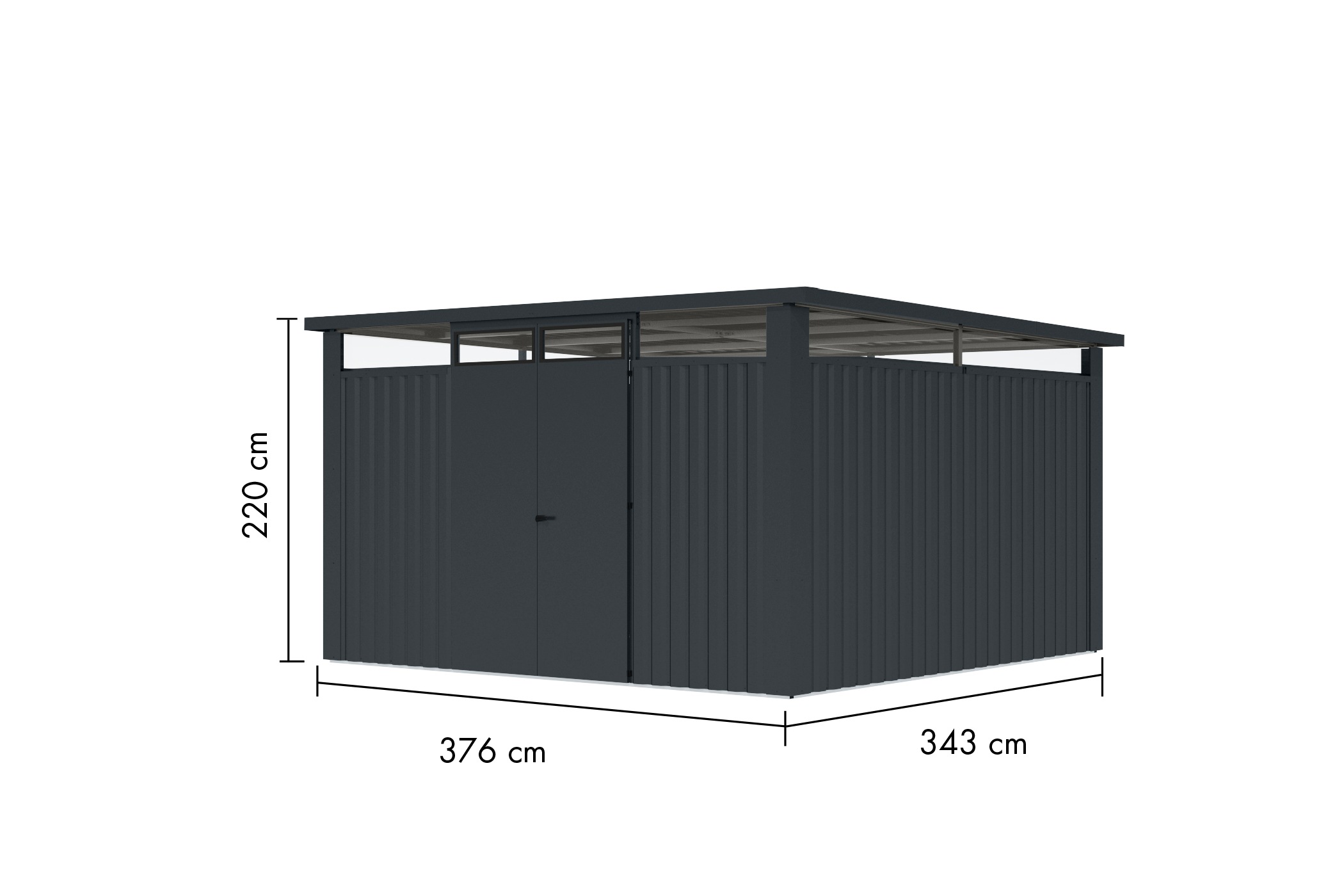 Karibu Gartenhaus »"Østen 4"«, pulverbeschichtetes Trapezblech, Rahmen aus verzinktem Vierkantrohr
