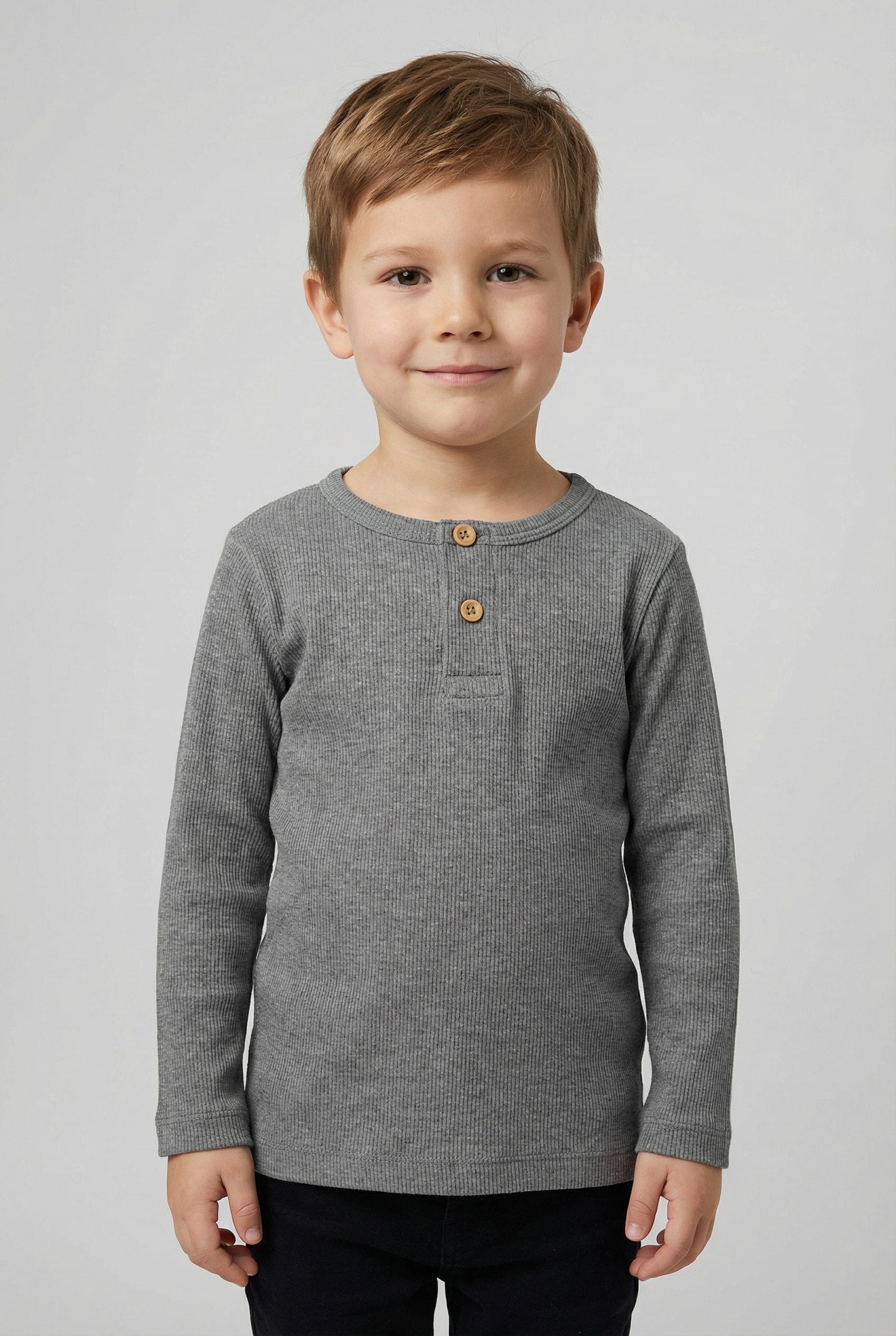 Name It Langarmshirt »NMMKAB LS TOP NOOS« Im Henley-Stil - mit kurzer Knopfleise, normal geschnitten