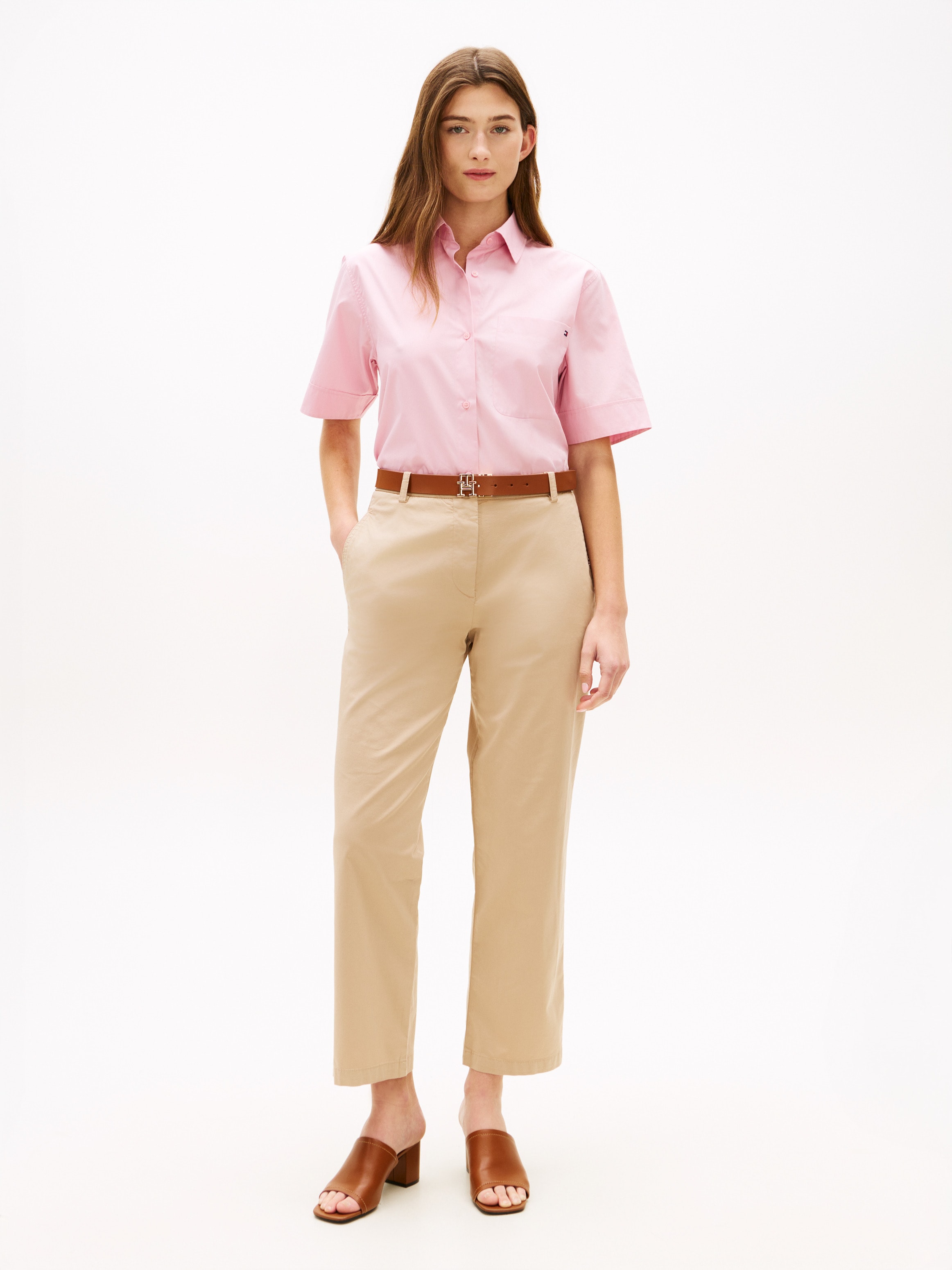 Tommy Hilfiger Chinohose »CO GMD SLIM STRAIGHT CHINO«  mit mittlerer Leibhöhe