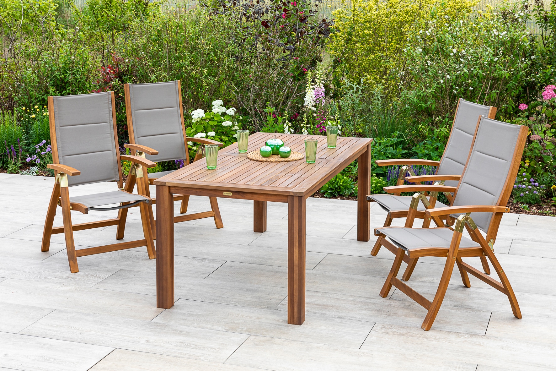 MERXX Garten-Essgruppe »Acapulco« 5 Stk. tlg. 4 Klappsessel mit Gartentisch günstig online kaufen