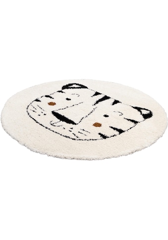 Primaflor-Ideen in Textil Kinderteppich »NOMAD - Whiter Tiger«, rund, 35 mm Höhe,... kaufen