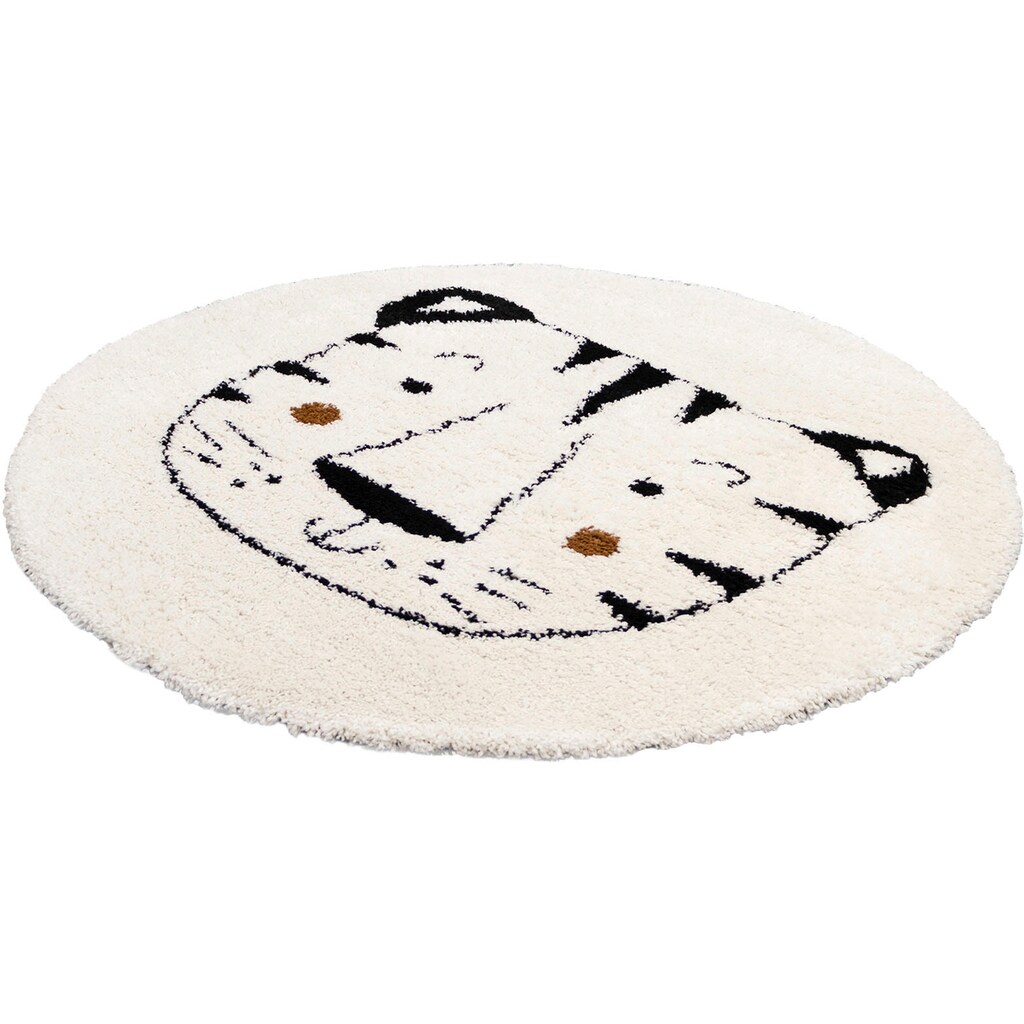 Primaflor-Ideen in Textil Kinderteppich »NOMAD - Whiter Tiger«, rund