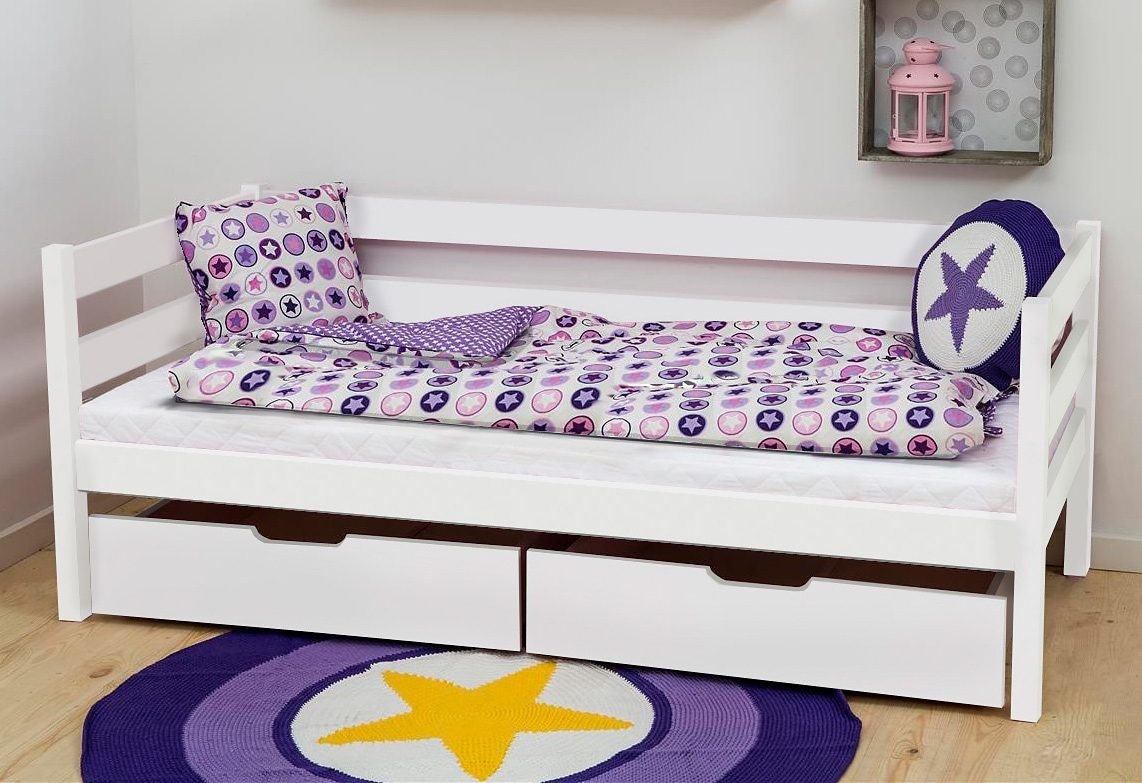 Hoppekids Einzelbett »ECO Comfort Kinderbett, Kiefer Massivholz, Jugendbett inkl. Rollrost«, 70x160 cm, wahlweise in verschieden Farben/ Matratze/ Absturzsicherung