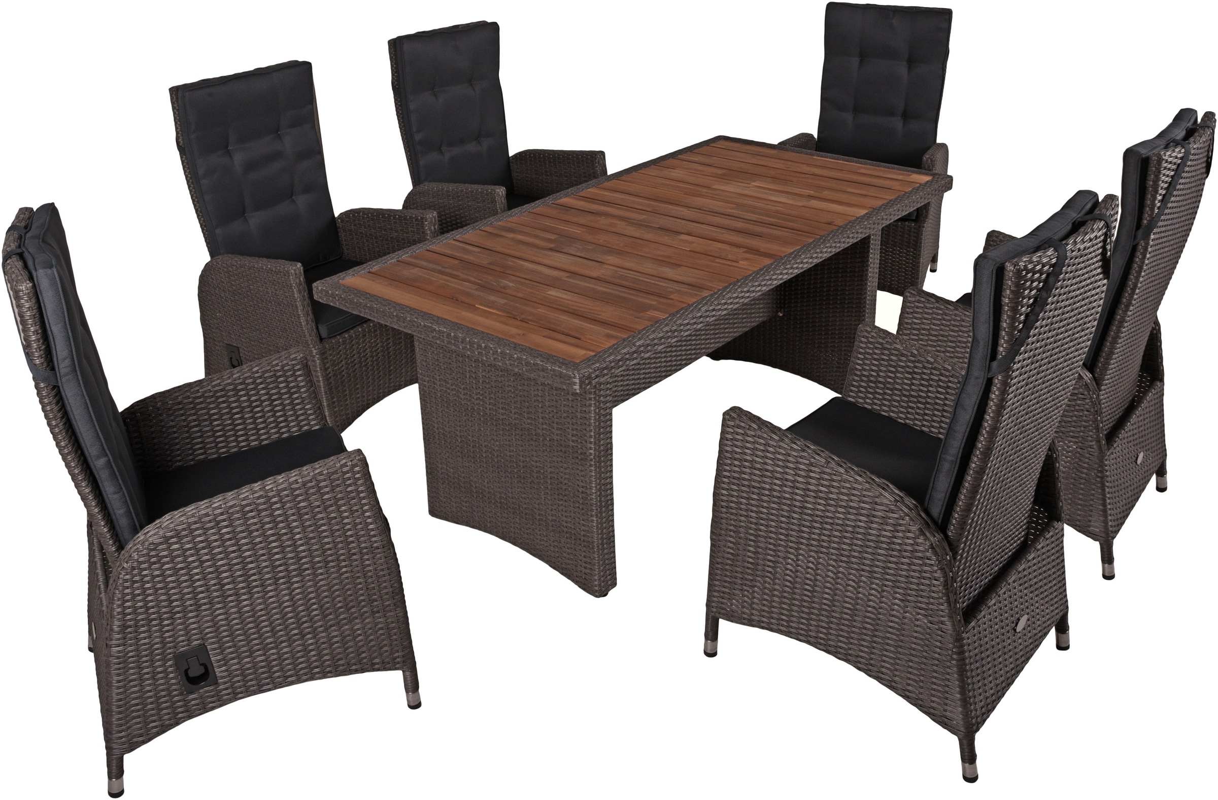 Garden Pleasure Garten-Essgruppe »BRAGA weidengrau Set 08« 7 Stk. tlg. günstig online kaufen