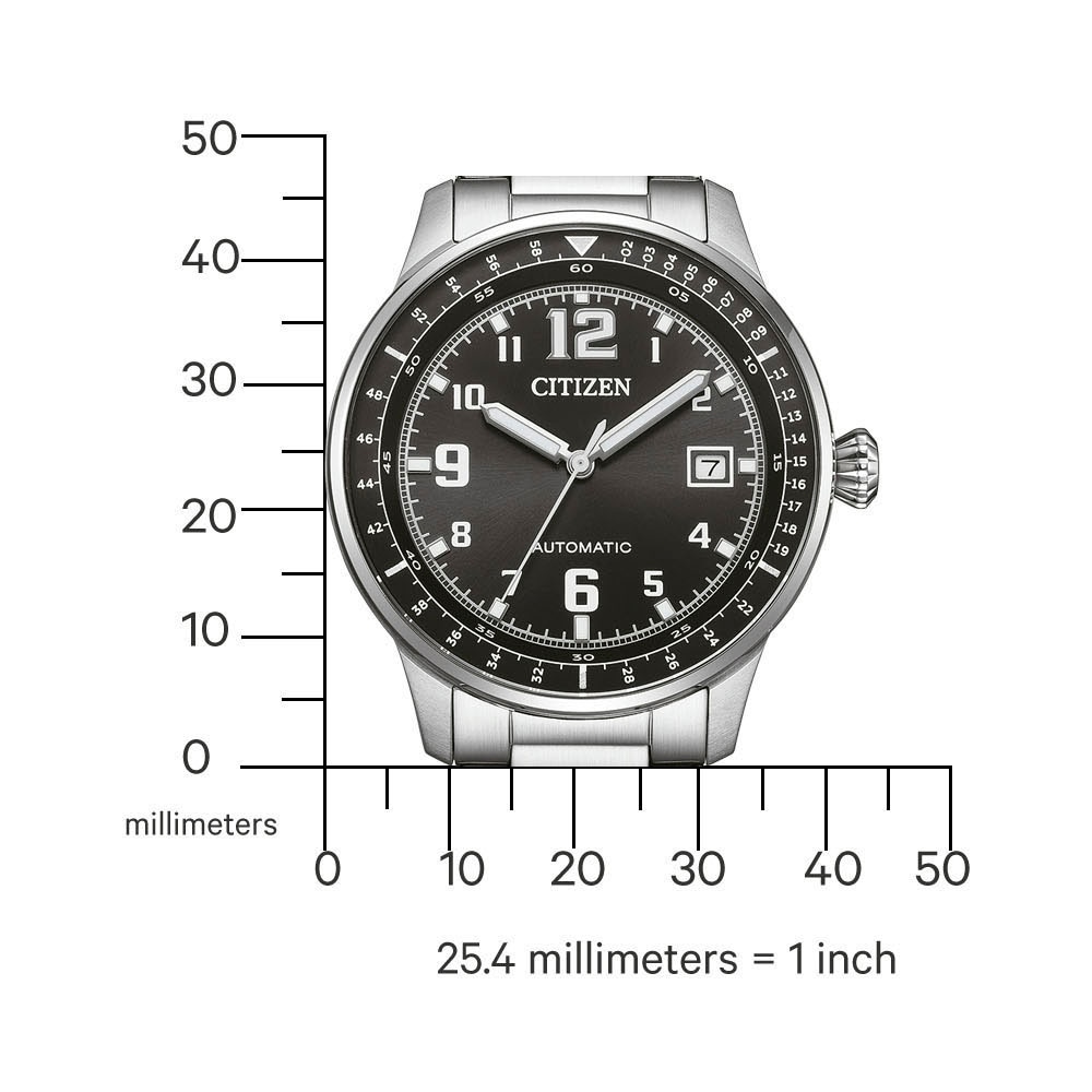 Citizen Automatikuhr Armbanduhr, Herrenuhr, Mechanische Uhr, Edelstahlarmband, analog, Tag