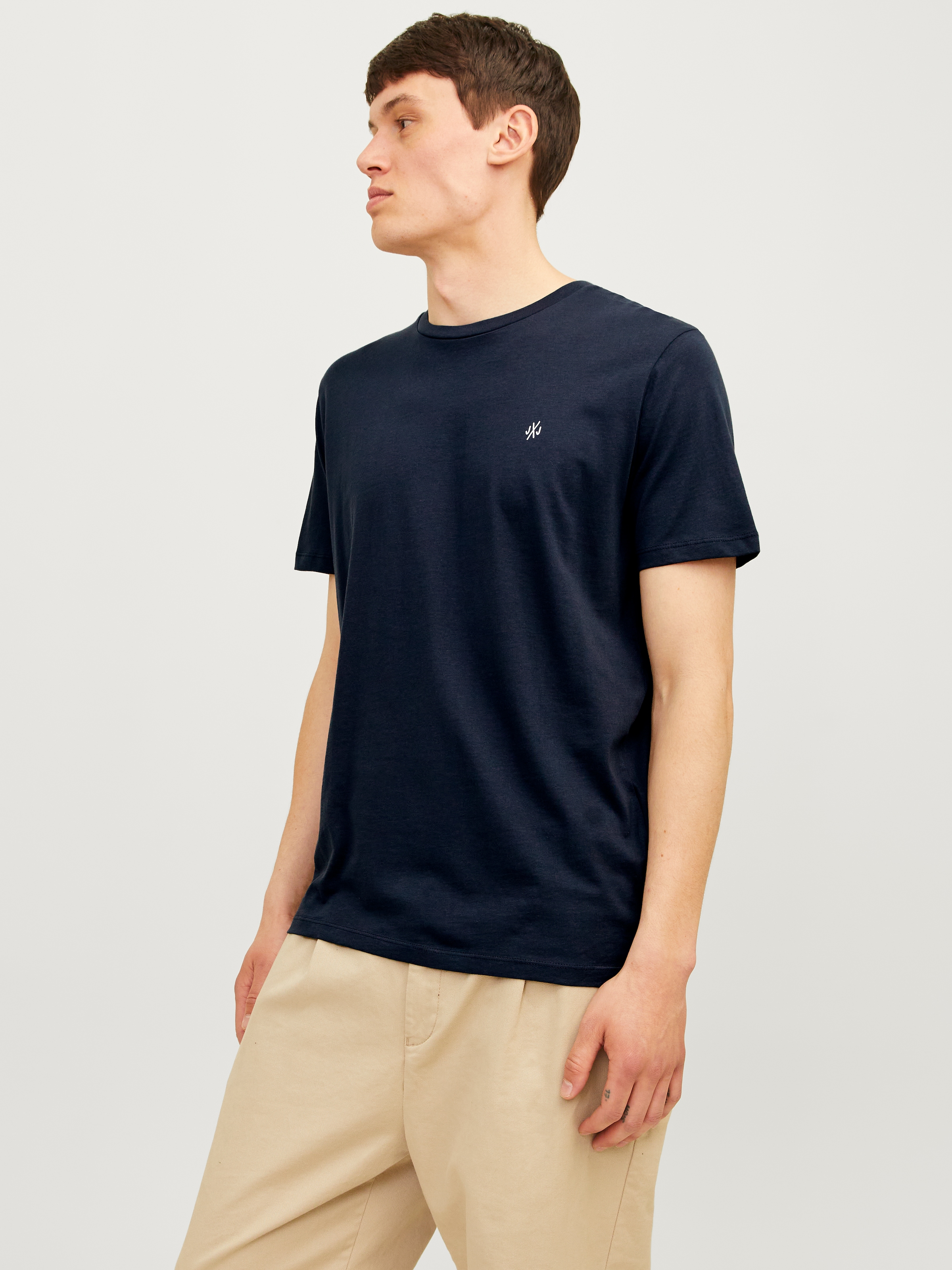 Jack & Jones Rundhalsshirt »JORJXJ im 5er Pack mit Rundhals und angenehmem Tragegefühl«, 5 Stk. unifarben, modisch, regular fit, Baumwolle, Rundhals
