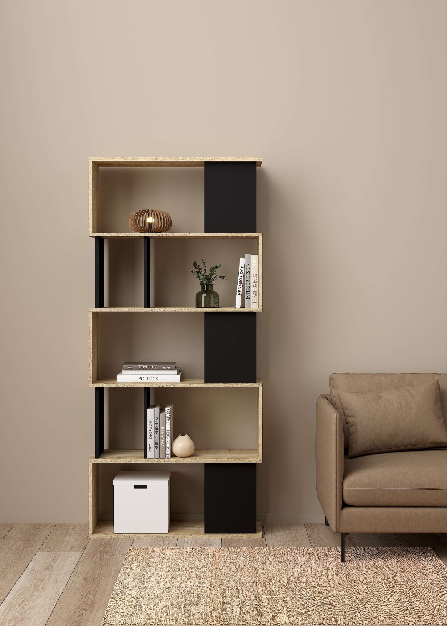 INOSIGN Bücherregal »Maze, Regal, Standregal, Stauraumregal, Multifunktional,«, Breite/Tiefe/Höhe: 80/29,5/175 cm, zweifarbig, mit vielen Fächern