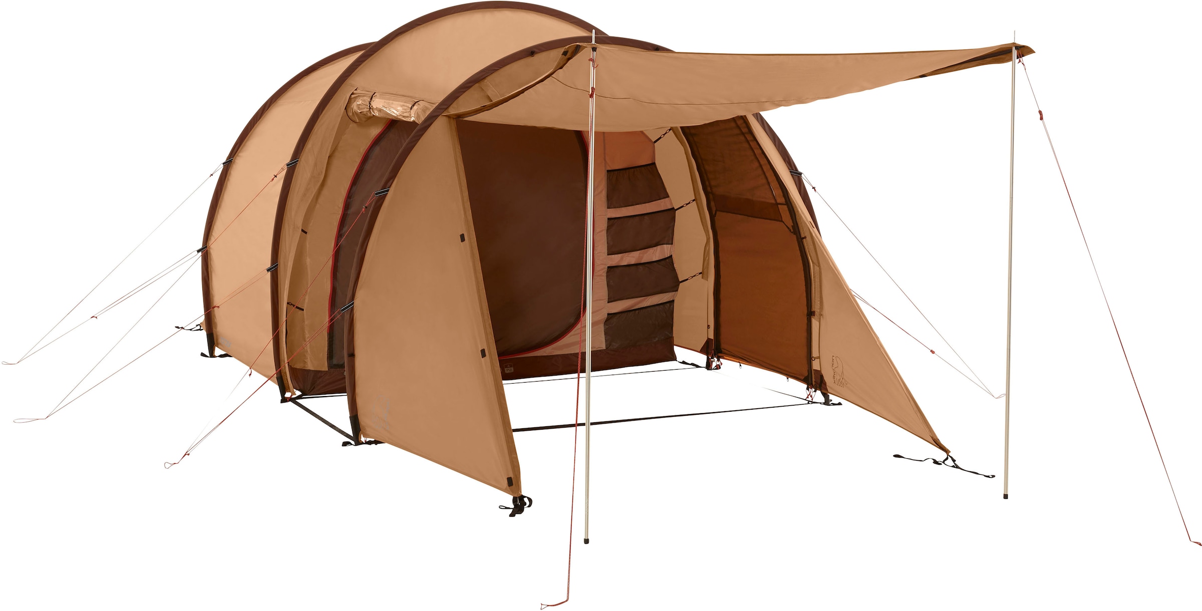 Gruppenzelt „Reisa 4 PU Tent Cashew/Brown“, 4 Personen, (Packung, 1 tlg.) Cashew/Brown B/H/L: 230 cm x 190 cm x 495 cm