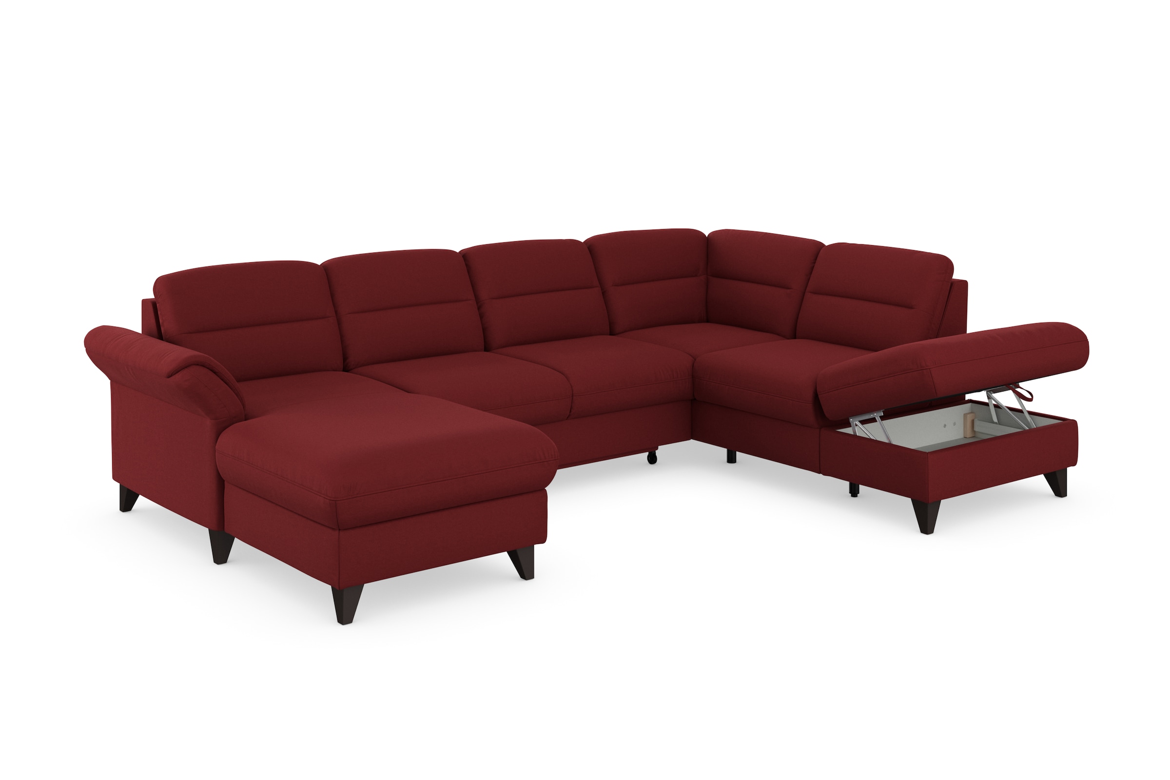 sit&more Wohnlandschaft »Mellum U-Form«, Federkern, wahlweise mit Bettfunktion, Stauraum und Armteilfunktion
