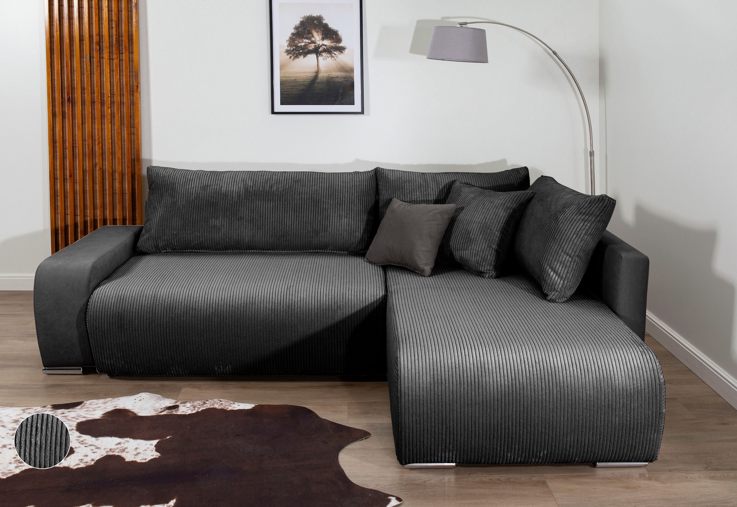 COLLECTION AB Ecksofa »Poppy, L-Form, Breite 227 cm mit Schlaffunktion« günstig online kaufen
